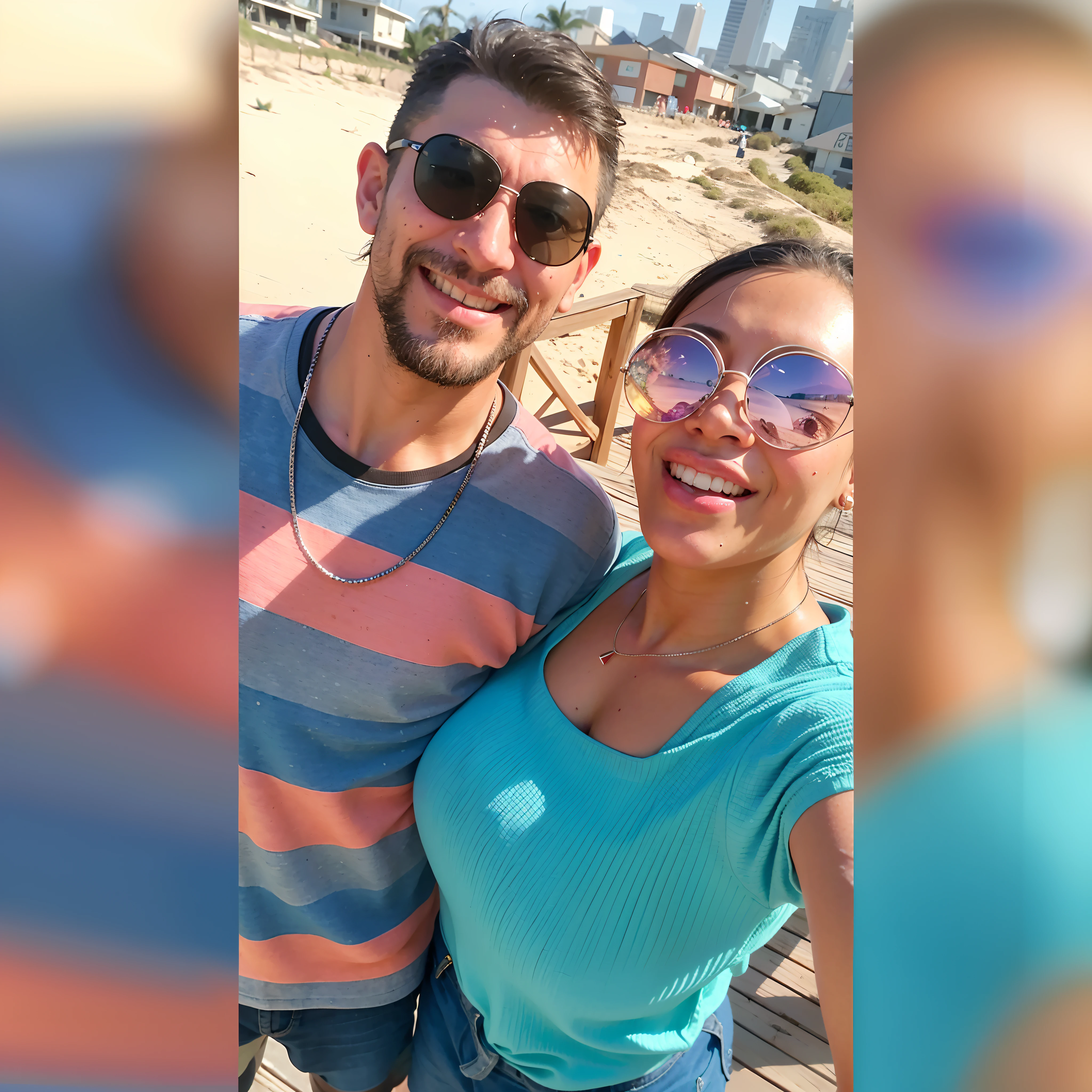 There's a man and a woman together on a beach, Tyler Edlin e Natasha Tan, Directed by: Nandor Soldier, Mulher de 30 anos de Cuba, Casal feliz, Thomas Anthony e Malika Favre, vacation photo, selfie shot straight on angle, Jordan Grimmer e Natasha Tan, Malika Favre, fotografia