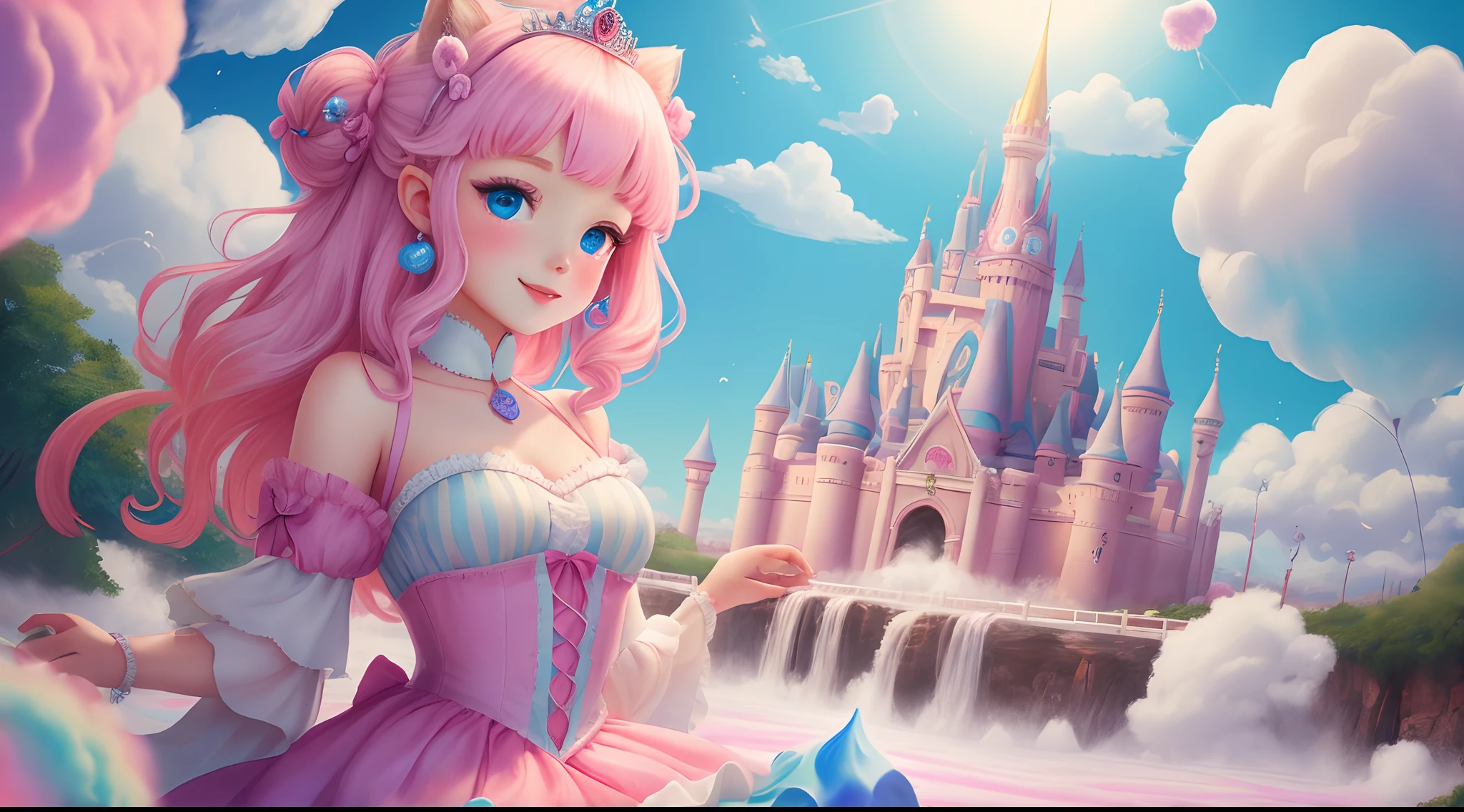 Princess in a cotton candy land