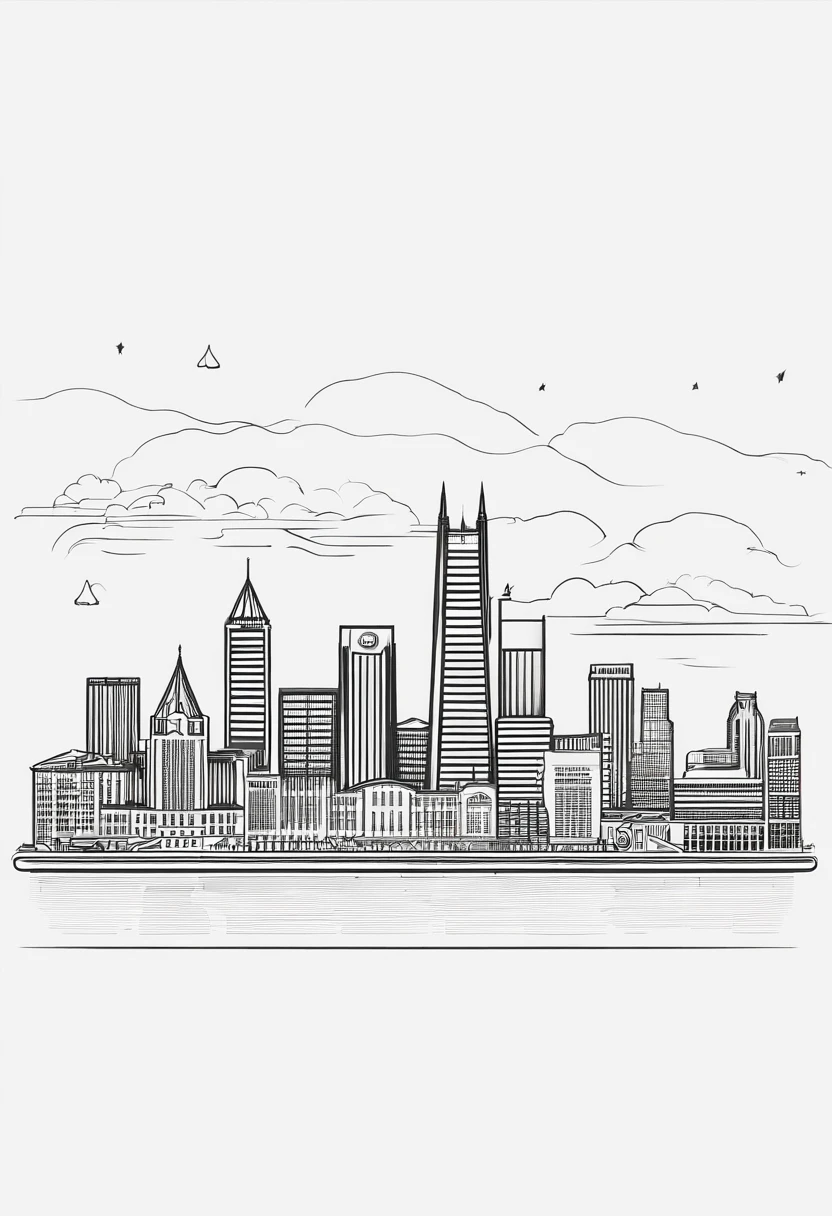 Line drawing of Pittsburgh skyline