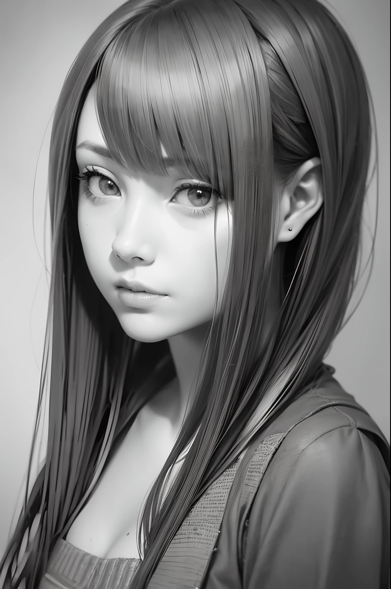 pencil Sketch of a beautiful girl, portrait by Sam Spratt, illustrative art, detailed, elegant, sharp focus. ,aw0k euphoric styl