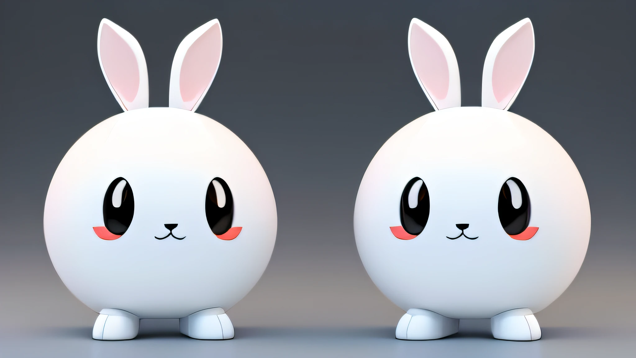 Lovely Rabbits, Vibrant Rabbit, Bubble Mart style, Minimalist colors, pac-man eyes, Blind box, the whole body, Visual full body view, front view, side view, Rear View, Octane rendering, More details, Plush texture, White background--ar 16:9 --niji 5 --style expressive, 8k , c4d, Ray Tracing, drop shadow, three sided view, high details, high quality, super detail, 8k --auto