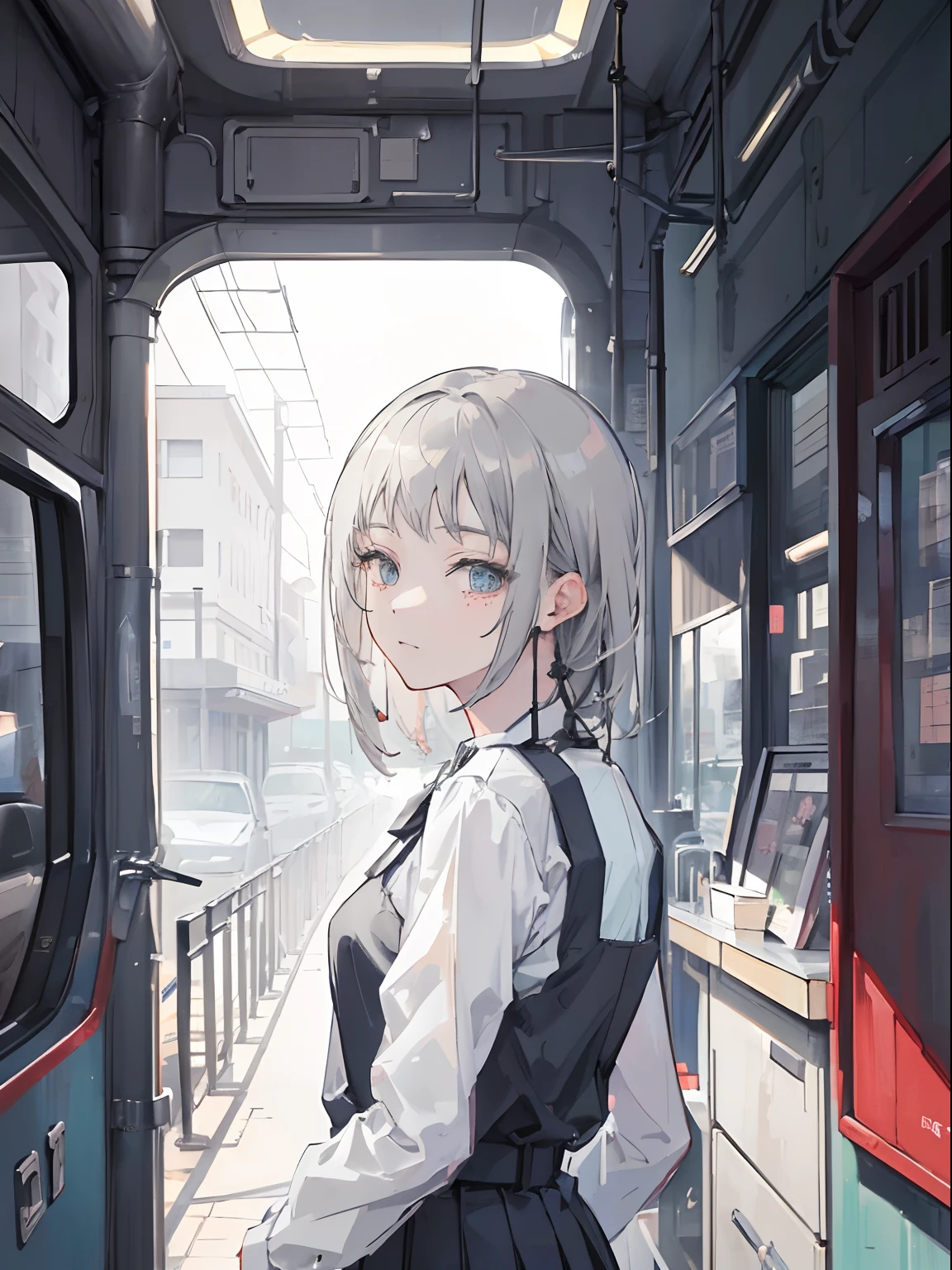 (masterpiece, top quality, best quality,official art, beautiful and aesthetic:1.2),(1girl:1.3), long gray hair,