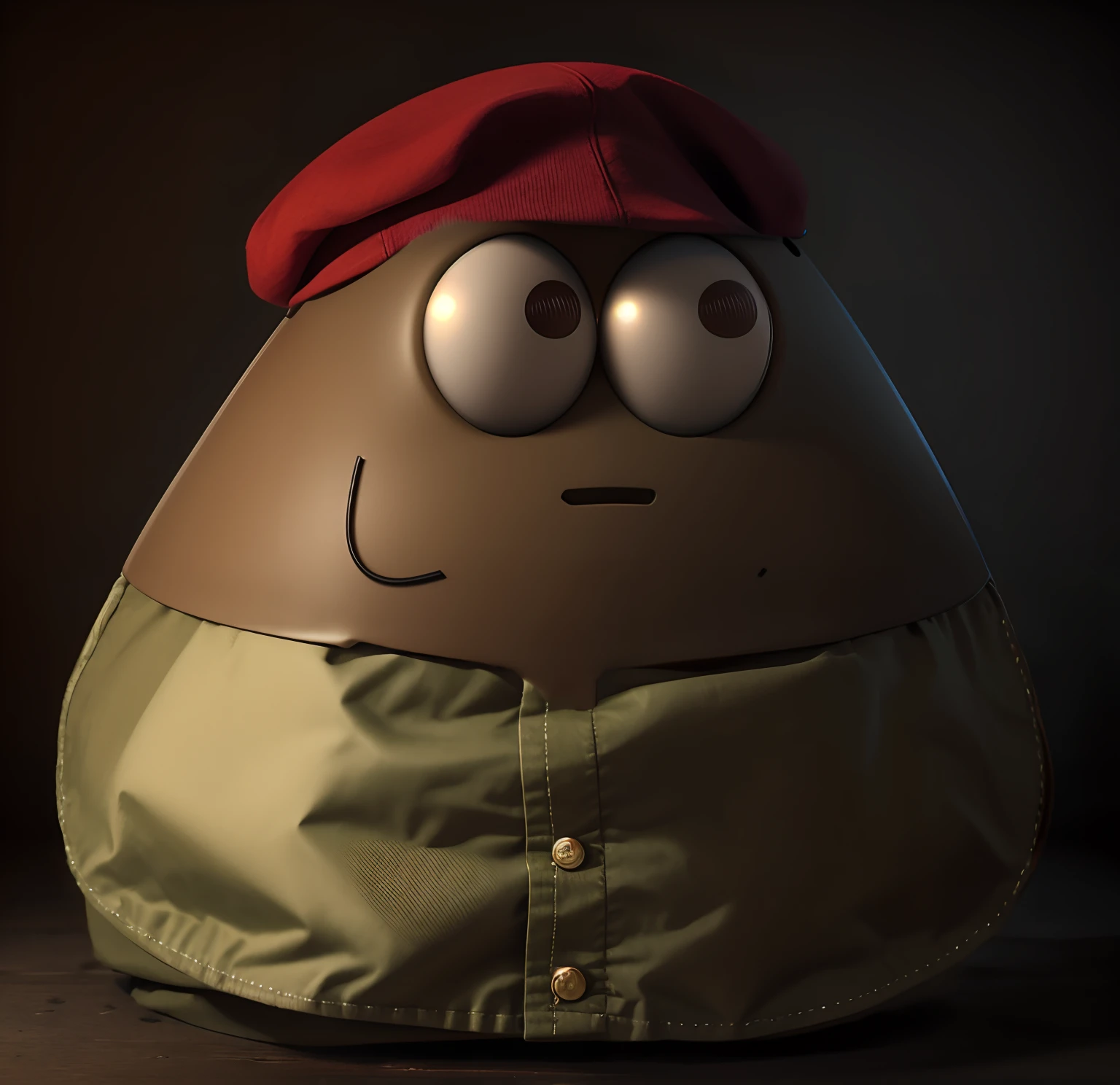 Red Beret cap, colorized, hdr
