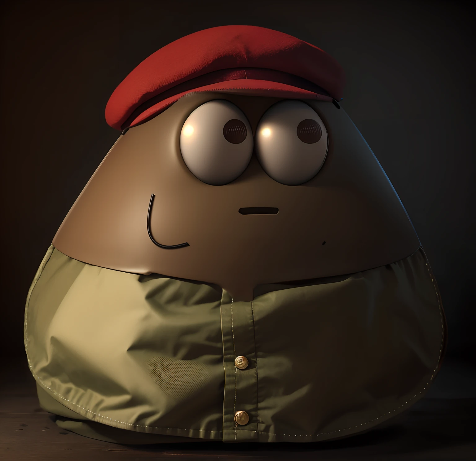 Red Beret cap, colorized, hdr