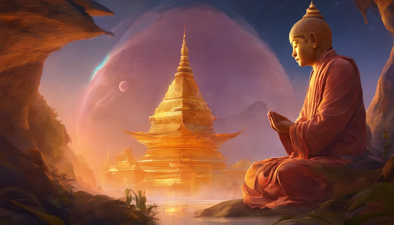 Winning over the audience, Full Body Meditation Pose, hands on thighs, Um velho monge senta-se,Monge extremamente velho,(Pray in lotus pose),Buddhist monk meditation, (Front view),medita de olhos fechados, olhar tranquilo, frontal angle,luz grande,Hinduism,bela imagem,Epic cinematic shooting,foto ultra real,8k