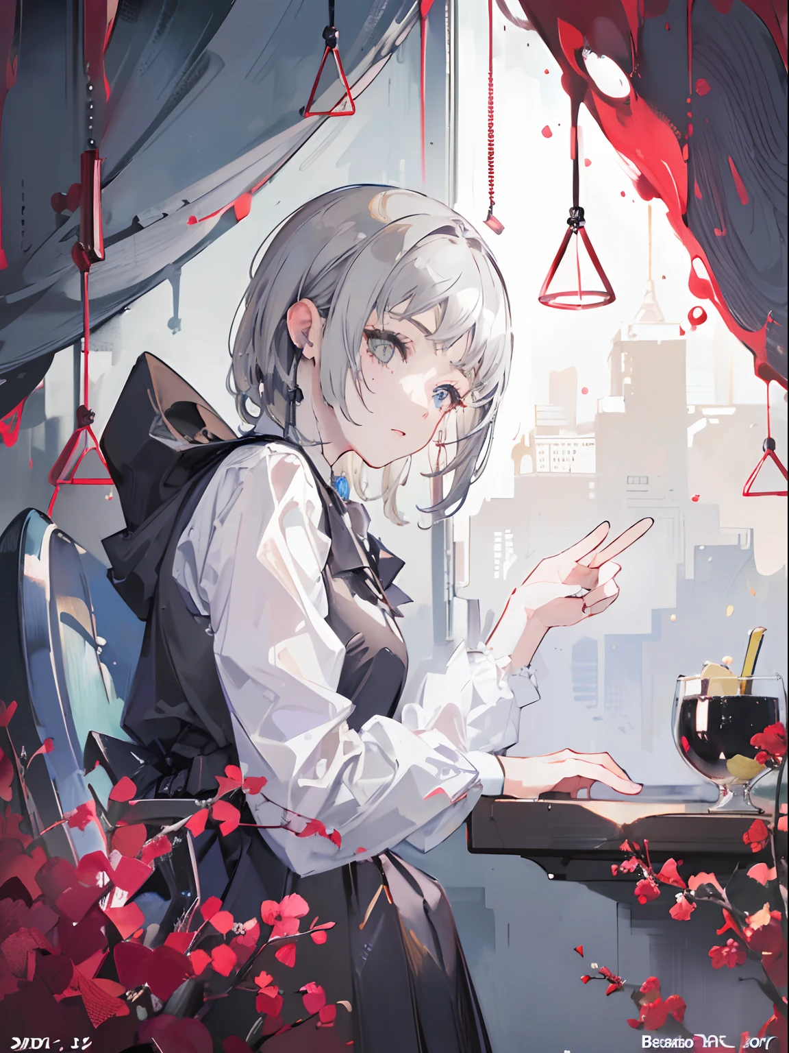 (masterpiece, top quality, best quality,official art, beautiful and aesthetic:1.2),(1girl:1.3), gray hair,