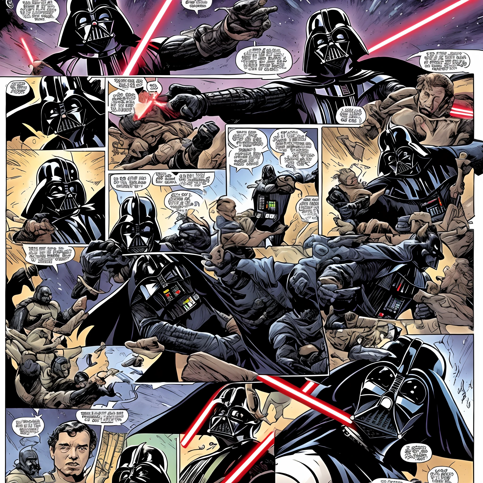 Darth Vader gets beaten by Batman