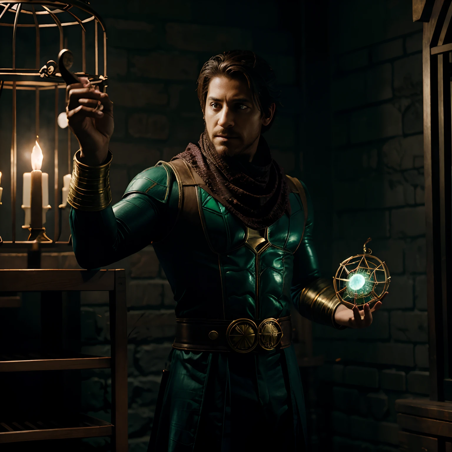 Mysterio casting a cage spell on a dangerous creature