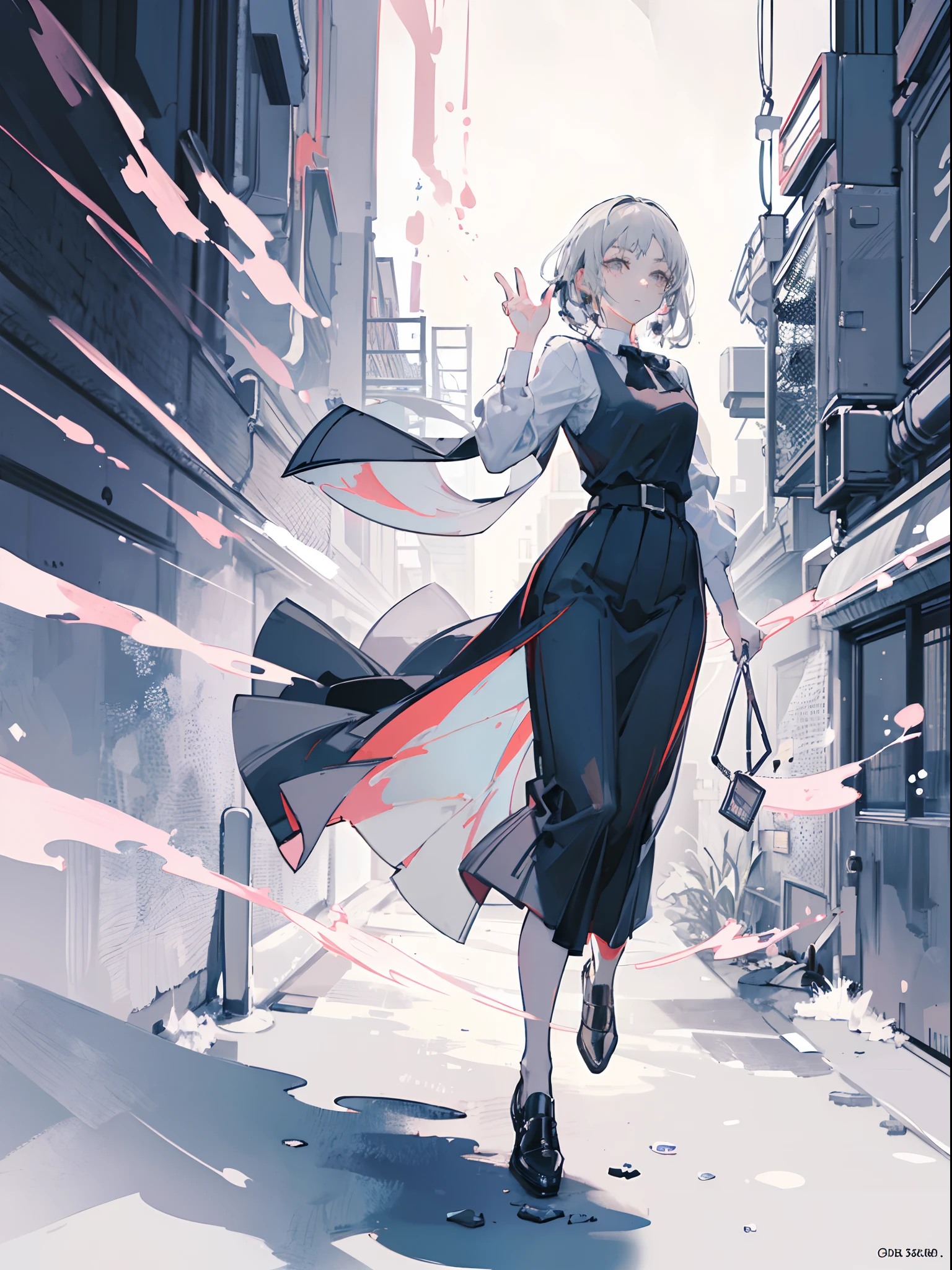(masterpiece, top quality, best quality,official art, beautiful and aesthetic:1.2),(1girl:1.3), gray hair,