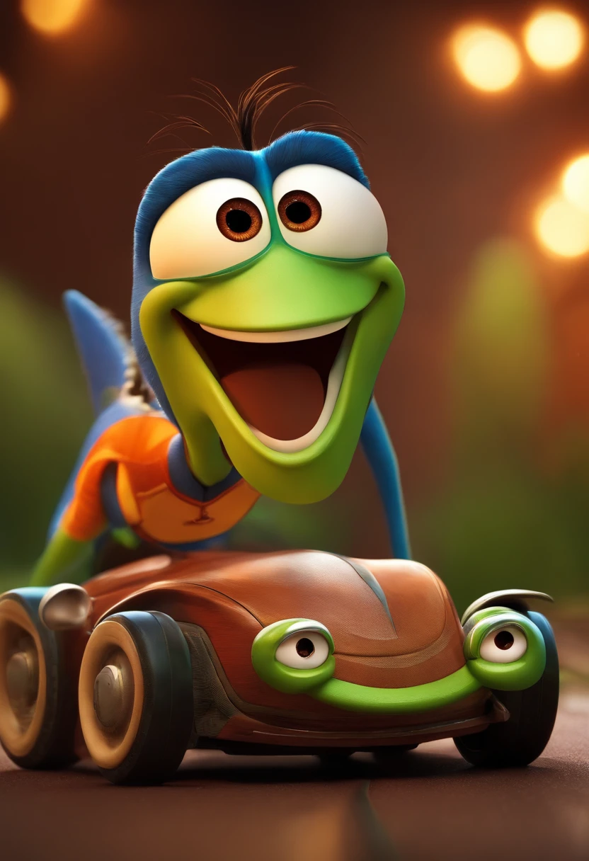 transforme num cartaz de filme Imagem estilo Pixar com personagem 3D , Disney, sorridente ,Close-up, Pixar, Disney, Cinema lighting