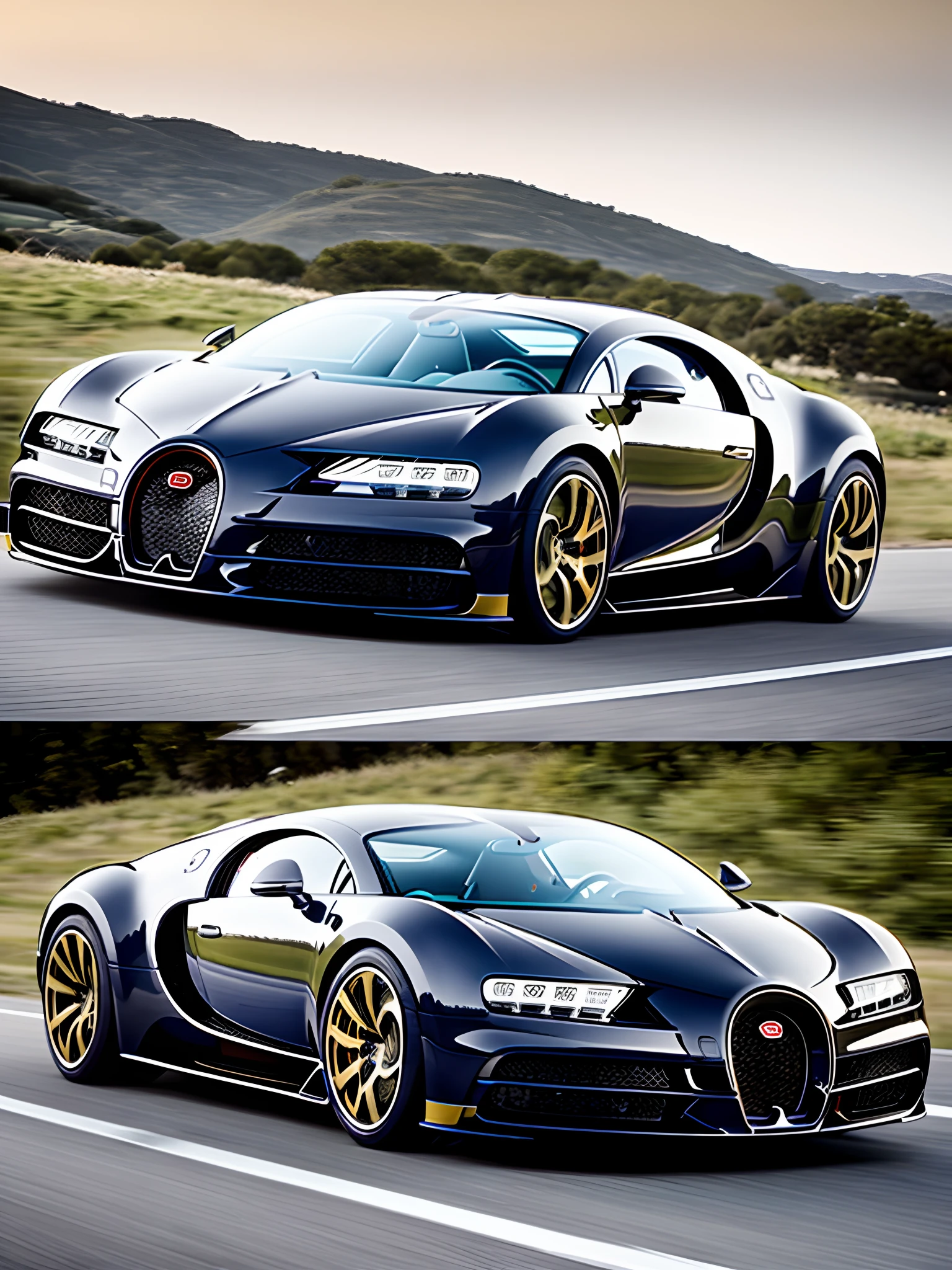Ten Bugatti Veyrons