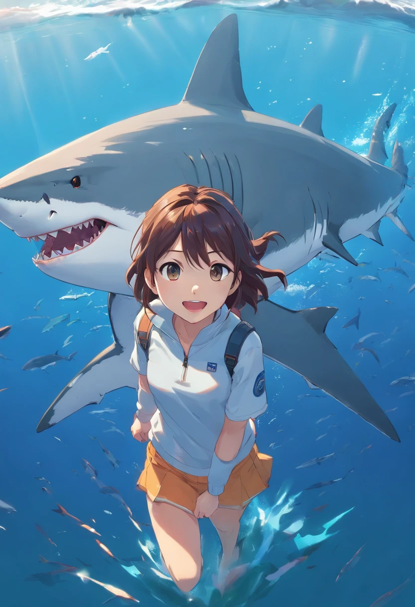 Great white shark,Cartoony