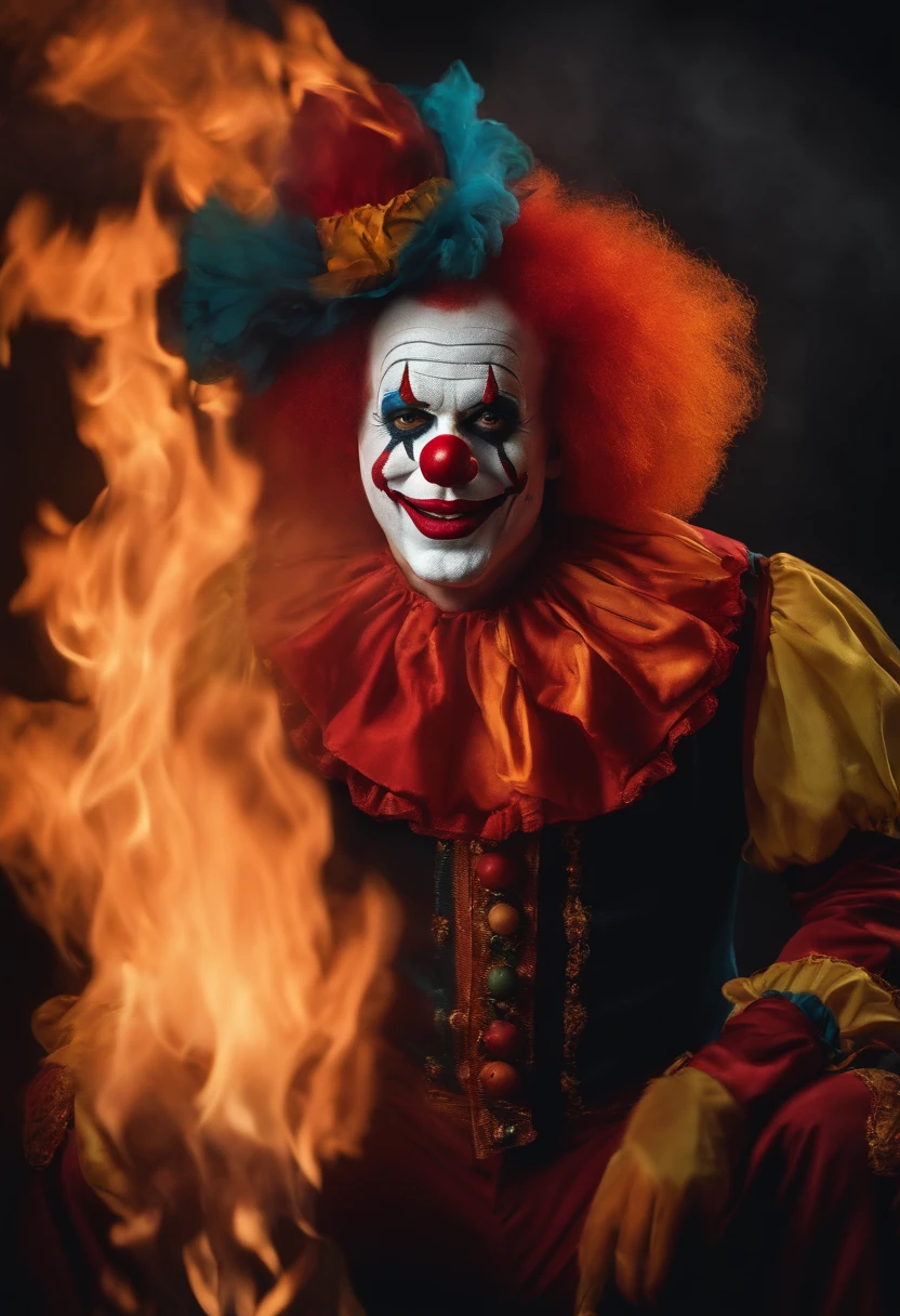 Clown on fire