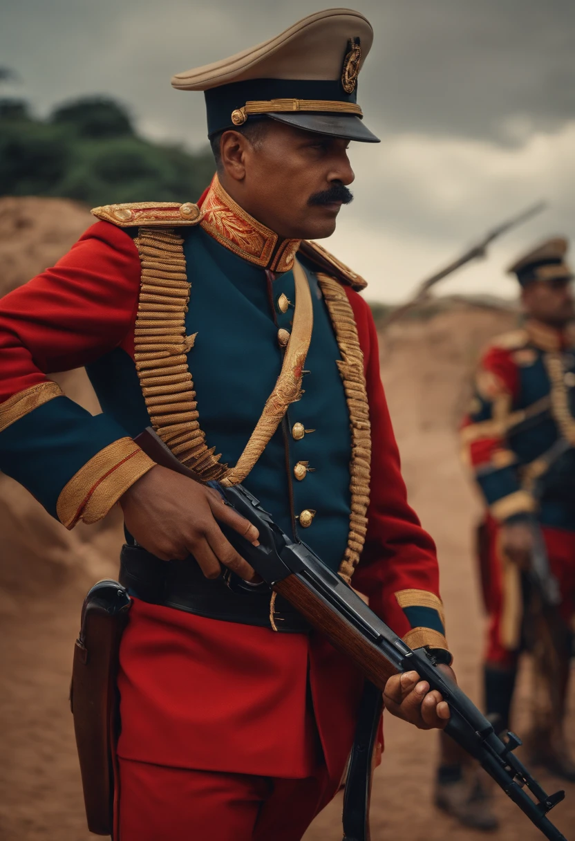 Jipe militar em chamas