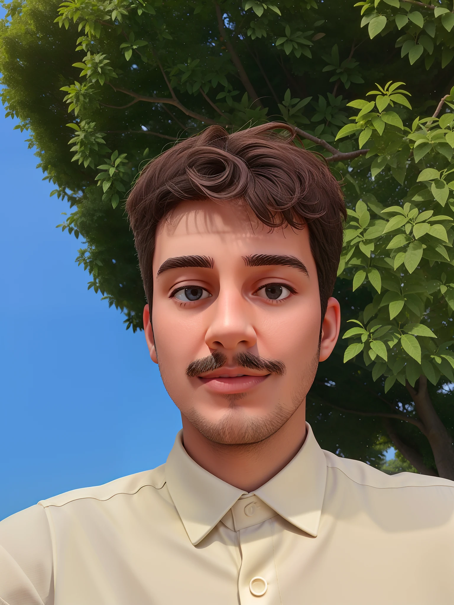 There's a man with a tie standing in front of a tree, em torno de 1 9 anos, taken in early 2023, Fotografia selfie 8k, Riyahd Cassiem, foto de perfil profissional, foto de perfil headshot, imagem profissional, with a tree in the background, Mohamed Chahin, Foto de perfil, Alex, detailed unblurred face, imagem frontal