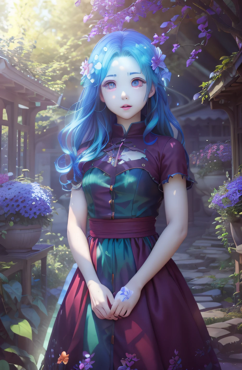 Woman standing in the garden with flowers, artwork in the style of guweiz, 🌺 cgsociety, realistic anime 3 d style, loish and wlop, photorealistic anime girl render, Smooth Anime CG Art, kawaii realistic portrait, beautiful digital illustrations, Fantasy Art Style, realistic art style, Realistic fantasy rendering Pan-chan has been interested in magic since she 。I read old magic books every day.、Transcribe that spell、I was practicing a lot。one day、Pan-chan gets a forbidden magic book。To try the unknown magic circle in the book、Cast spells in a small room that looks like a nut。Suddenly,、A swirl swirls around Pan-chan、A large hole appears in the ceiling。
Pan-chan screams involuntarily。When you wake up、He realizes that he has fallen into what looks like an underground labyrinth。 Not huge stone walls and、It is a space with countless cylinders that support it。A maze of intricate passages continues。This must be one of the demon realms ruled by the Demon King。Pan-chan is terrifying and at the same time、I was also excited。I really got lost in another world with magic。however、I wonder if there is a way to return...。
Pan-chan starts walking to get out of the labyrinth。In the way、Encounter giant scorpions and winged monsters,、I managed to get rid of it with the wand I was carrying.。As you keep walking,、Pan-chan discovers the truth hidden in the depths of the labyrinth。The Demon King was trying to bury this world in darkness。To defeat such a demon king、Maybe it's the meaning of getting lost in this world.。
In this way, Pan-chan escaped from the labyrinth.、He was heading to the Demon Castle。