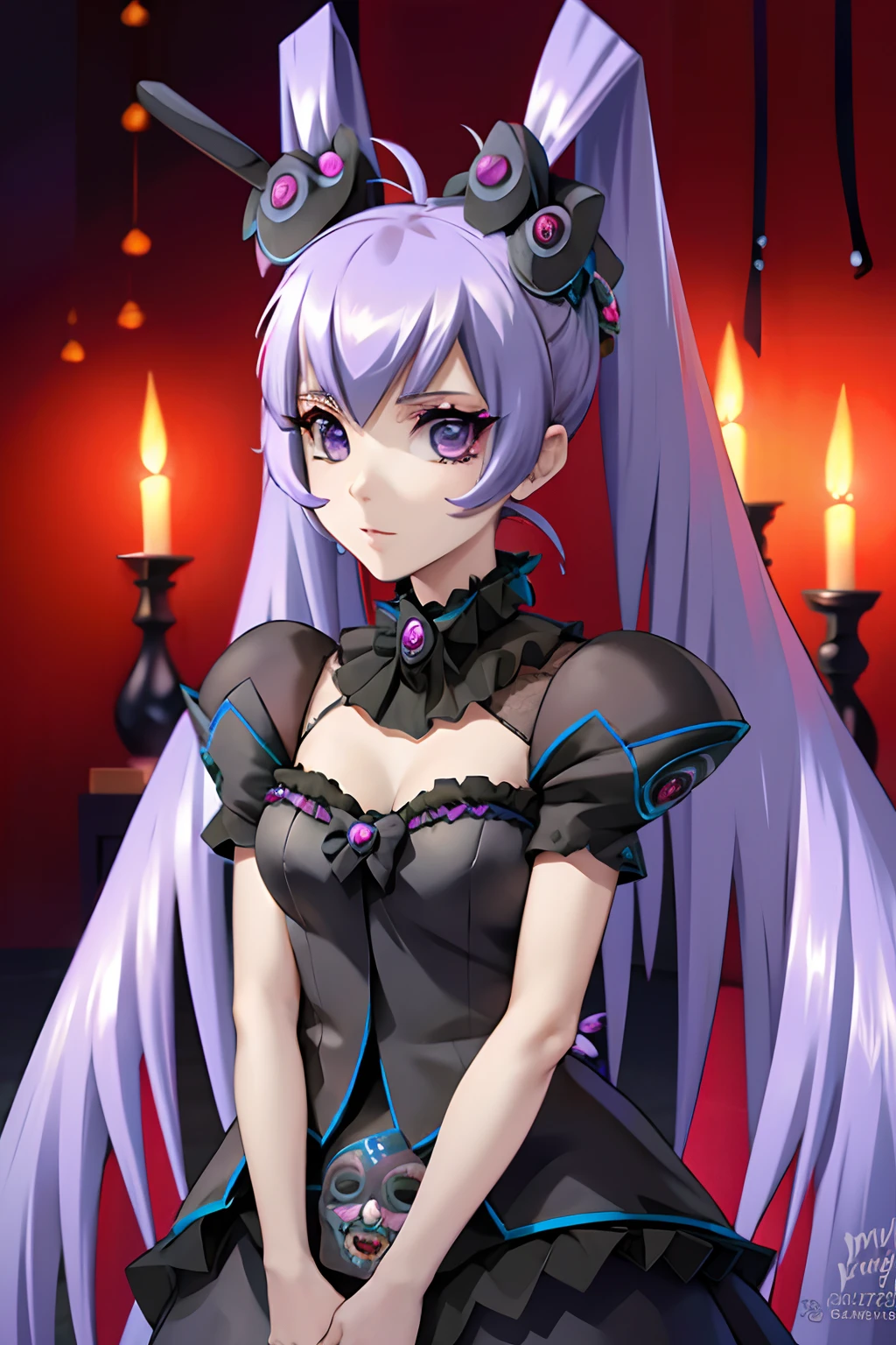 Kasumi Yashiro vestida y maquillada como una catrina, Anime girl with long purple hair and skull makeup in front of a background, el dia los muertos!, dia de los muertos. 8 mil, ( el dia los muertos ), ( ( ( el dia los muertos ) ) ), el dia los muertos, dia de los muertos!!, (dia de los muertos), ( dia de los muertos )