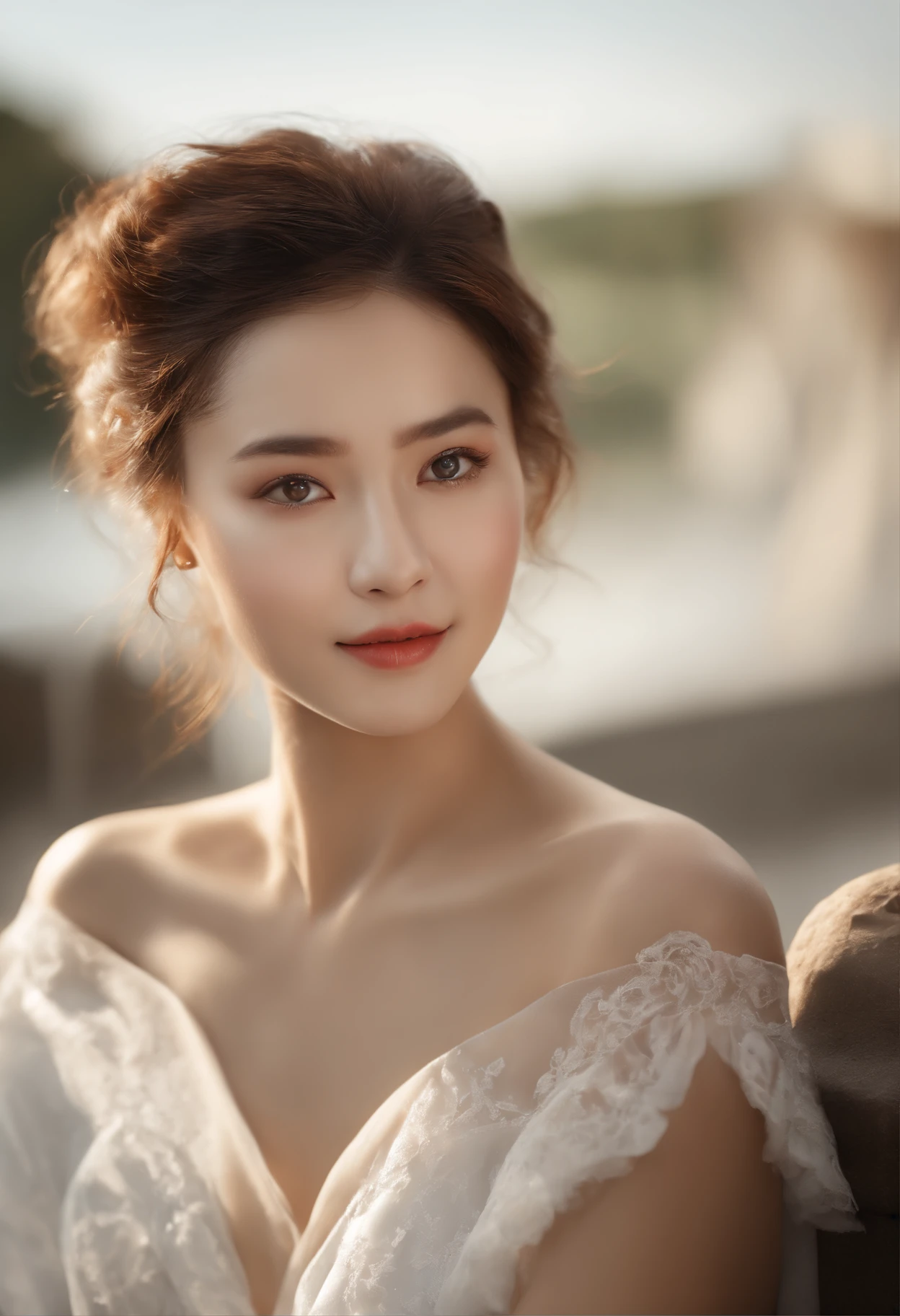 doress、(Photorealsitic:1.4)、(hyper realisitic:1.4)、(realisitic:1.3)、(Smooth lighting:1.05)、(Improved lighting quality in movies:0.9)、32K、1girl in、20 years girl、Realistic lighting、back lighting、Facial light、raytrace、(brightened light:1.2)、(enhanced quality:1.4)、(Top quality real texture skins:1.4)、finely eye、finerly detailed face、Fine quality eye、(Tired, sleepy and satisfied:0.0)、 close up of face、tshirts、(enhance body line mood:1.1)、(Increase the beauty of skin texture:1.1) Like Japan、