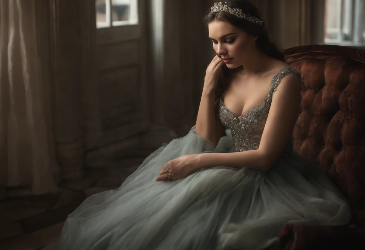 Photographic still of an Islamic princess, translucent skin,veins showing beneath it's skin, dark, onimous, extremely gorgeous, cats eye, pale pinkinsh skin, bloodlust, Ottoman Empire Era, forbidden Beauty, walking with her Pet kittens and Peacock in her Islamic Castle ’s garden and sits net to a marble water fountain which cause sprinkled on her pinkish cheeks, wearing long and huge transparent skin-tight princess outwear her gorgeous maids are standing in the back,