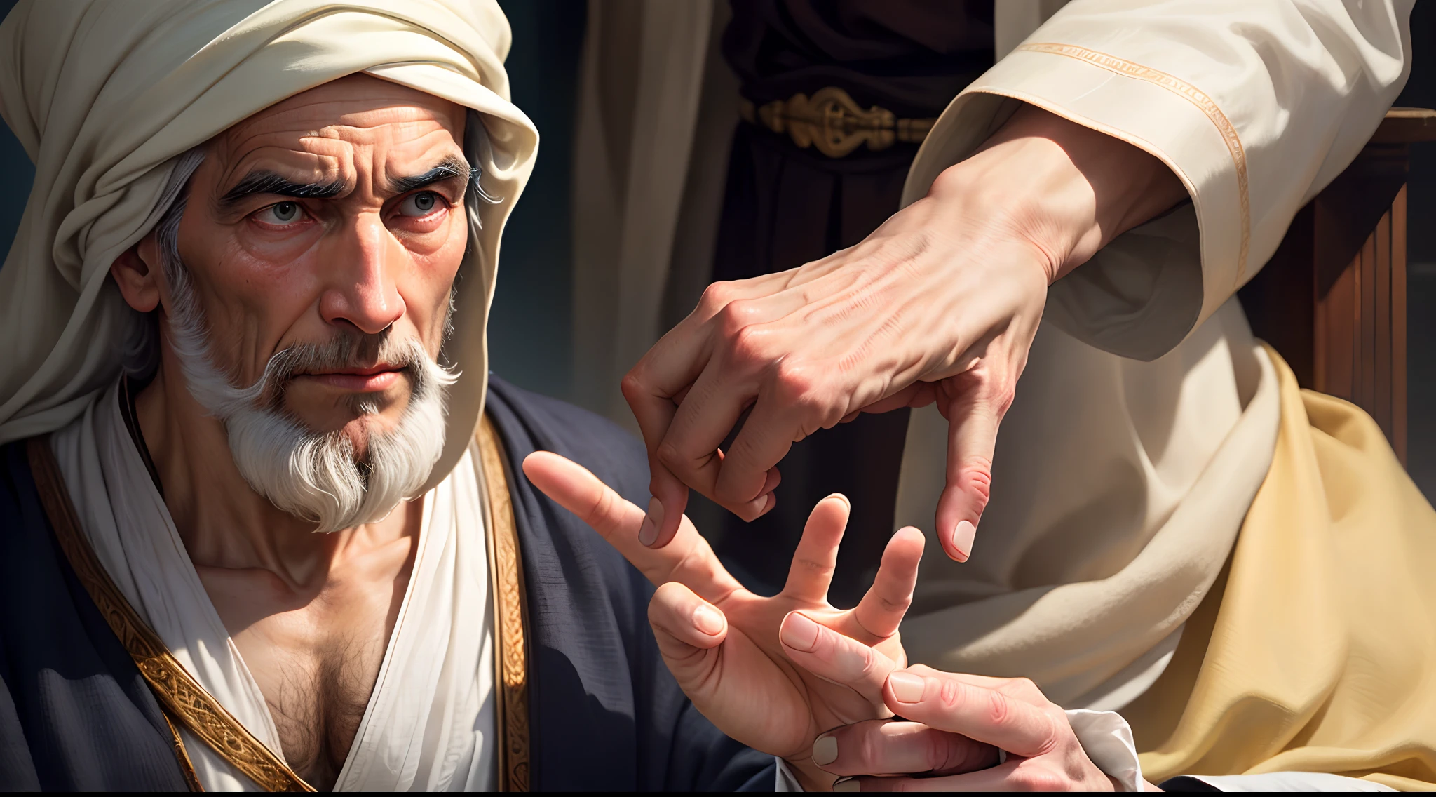 The prophet's physical length was that his hands were longer than one side and his index finger was the same length as his middle finger