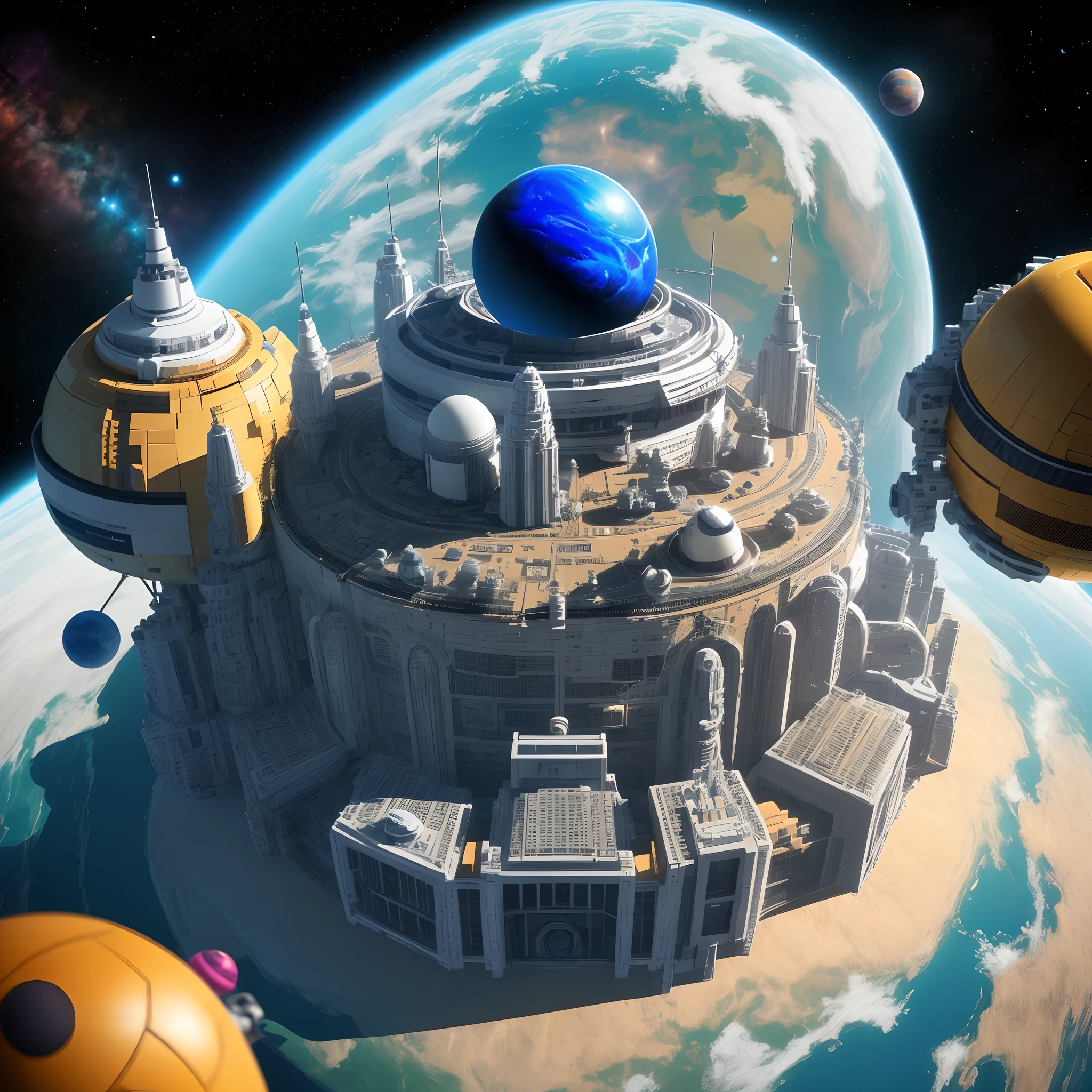 A Lego planet in space