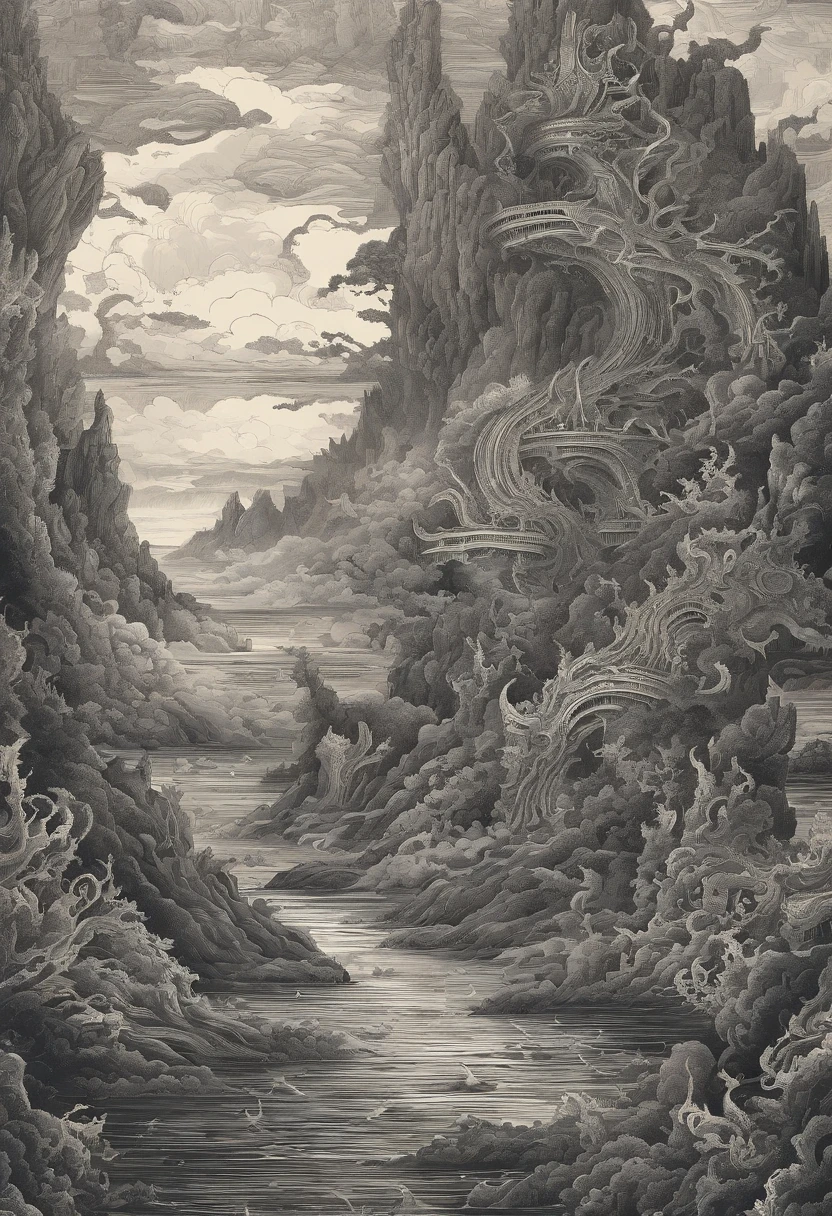 ocean floor,chinesedragon,Undersea volcanic eruption,magma,vapour,8K分辨率