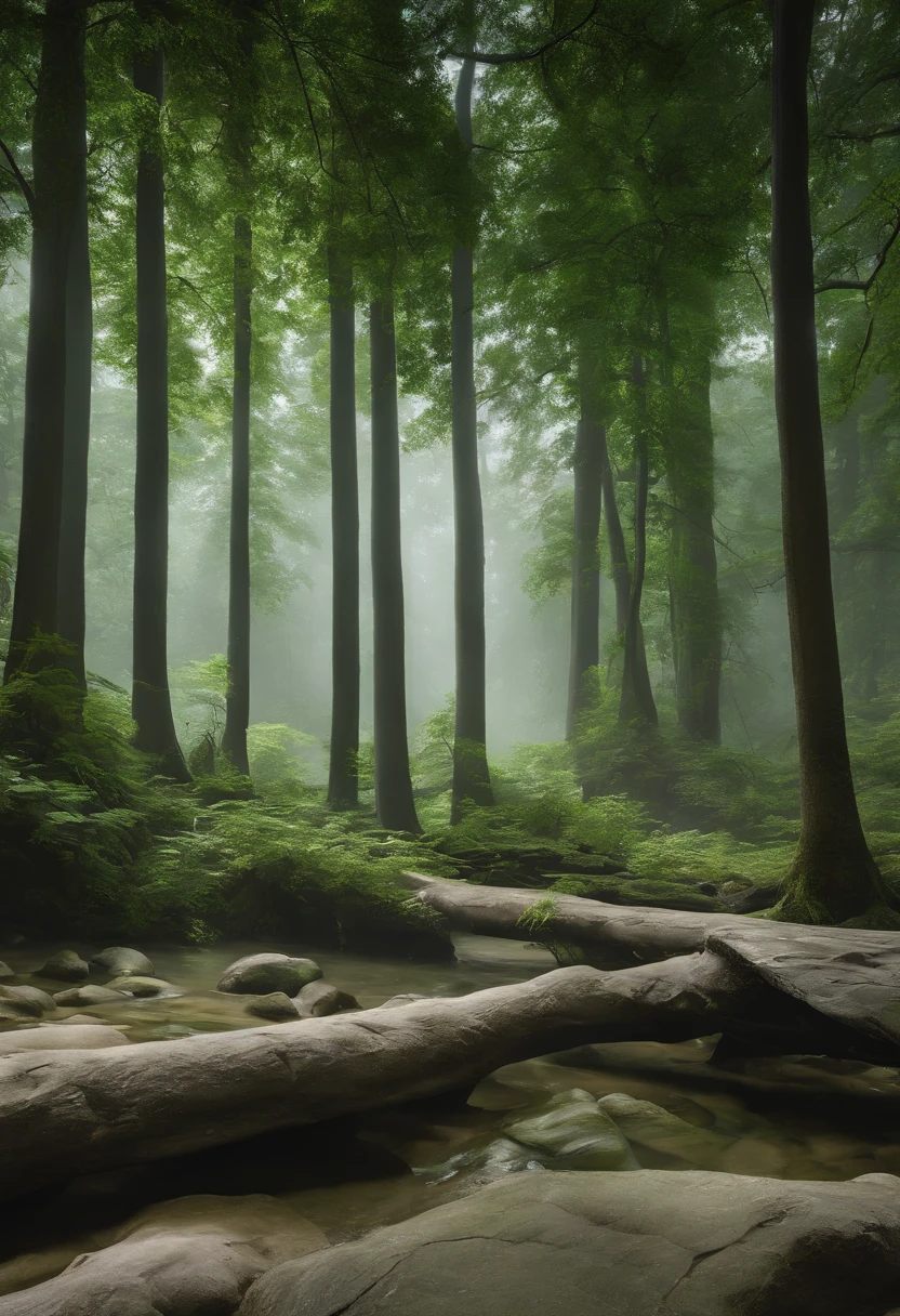 ew album with hk by lil _he & yu_liu, in thestyle of naturalistic rendering, organic flowing forms, lightwhite and light emerald, caspar david friedrich, yanjuncheng, flatness of surface, green and gray --ar 3:4 --s 750