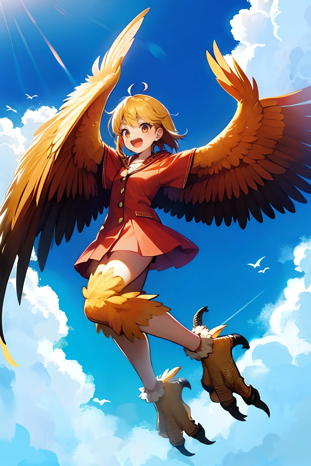 Harpy girl in sky