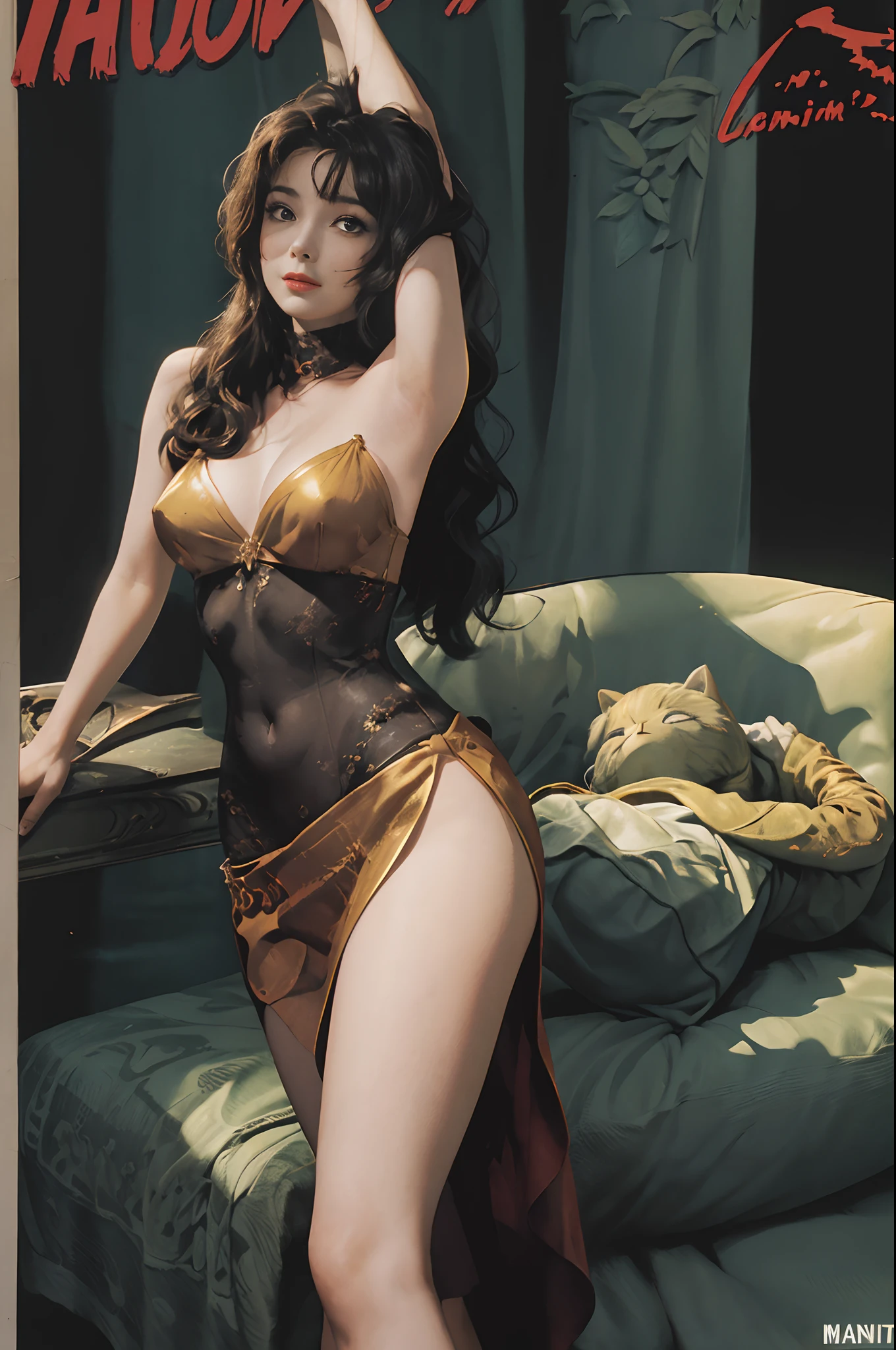 Woman of Venus movie poster, "Woman of Venus" title, (retro:1.2), iconic design, (stylish visuals:1.1), vintage aesthetics, 8K resolution, (sexy woman in tight white and gold retrofuturistic outfit), (cinematic vibe), (cool typography), (classic film poster style)