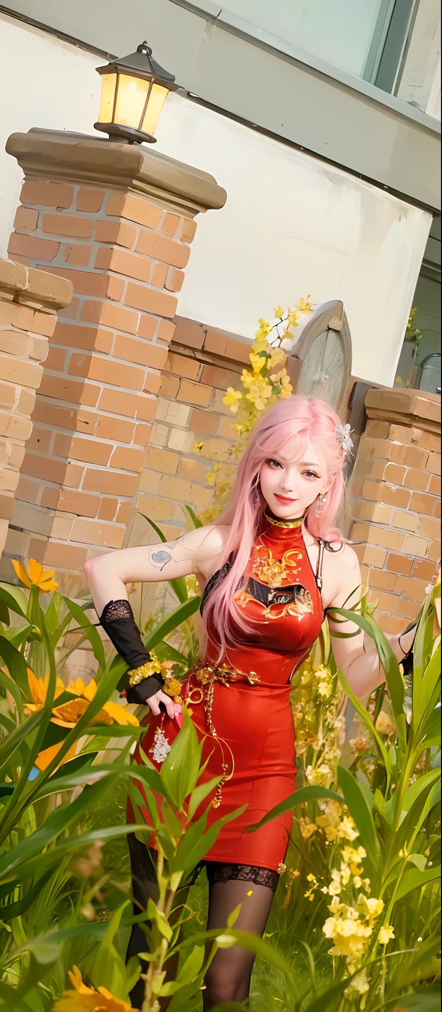 (8k, RAW photo, photorealistic:1.25) ,( lipgloss, eyelashes, gloss-face, glossy skin, best quality, ultra highres, depth of field, chromatic aberration, caustics, Broad lighting, natural shading, Kpop idol) looking at the audience With serenity and goddess-like bliss, smile expressions, happy eyes, big eyes, big wide smile,