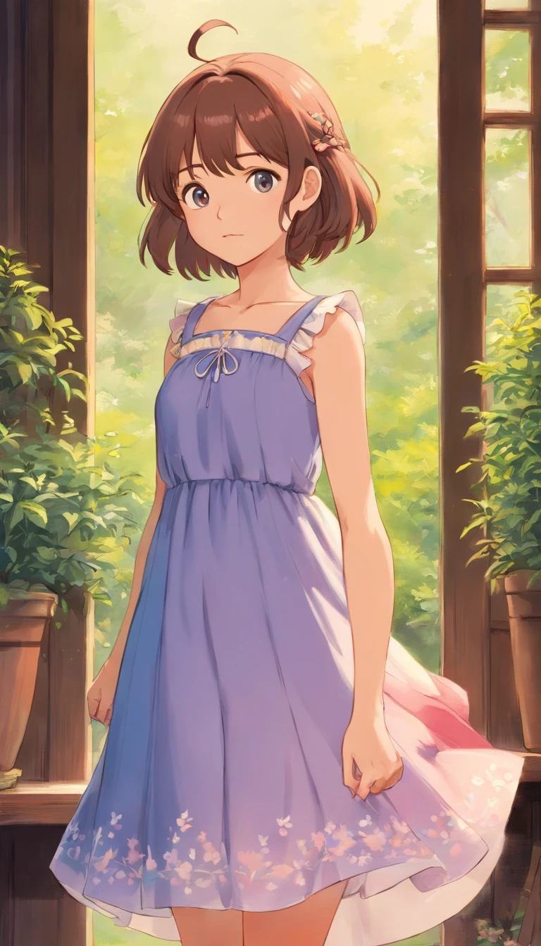 a drawing of a girl in a dress, a manga drawing by Kiyohara Tama, cgsociety, photorealism, official art, anime, anime aesthetic
