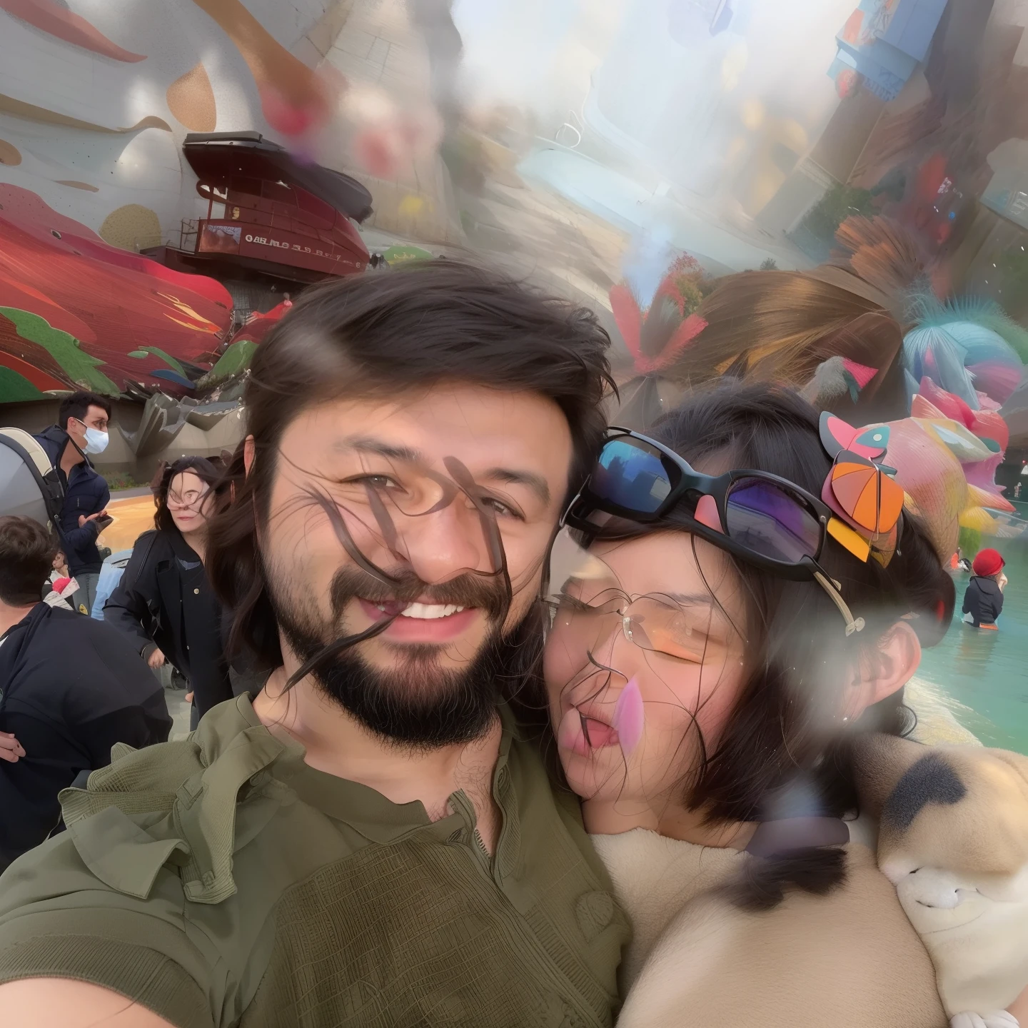 there is a man and a woman taking a selfie together, Magali Villeneuve e Monet, vacation photo, instagram post, retrato de casais, Casal feliz, cerca de 3 5 anos, belos arredores, facebook post, Tyler Edlin e Natasha Tan, foto do instagram, foto do instagram, Postagem no Reddit, no parque em um belo dia, Millaise e Greg Rutkowski