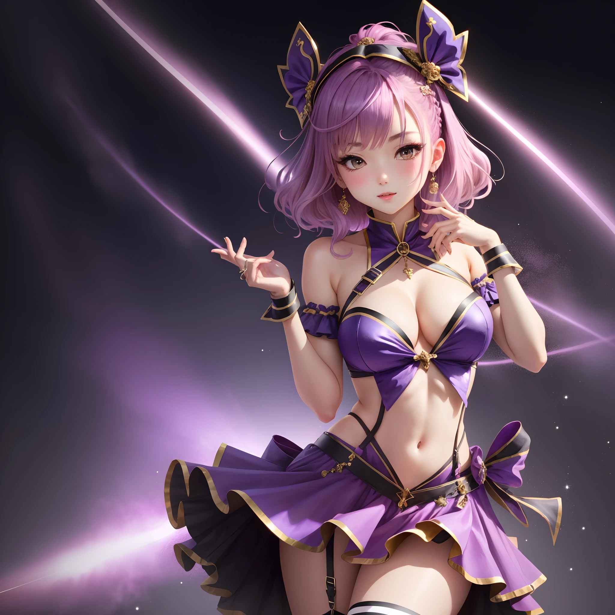 Idol costume pink, purple haired girl