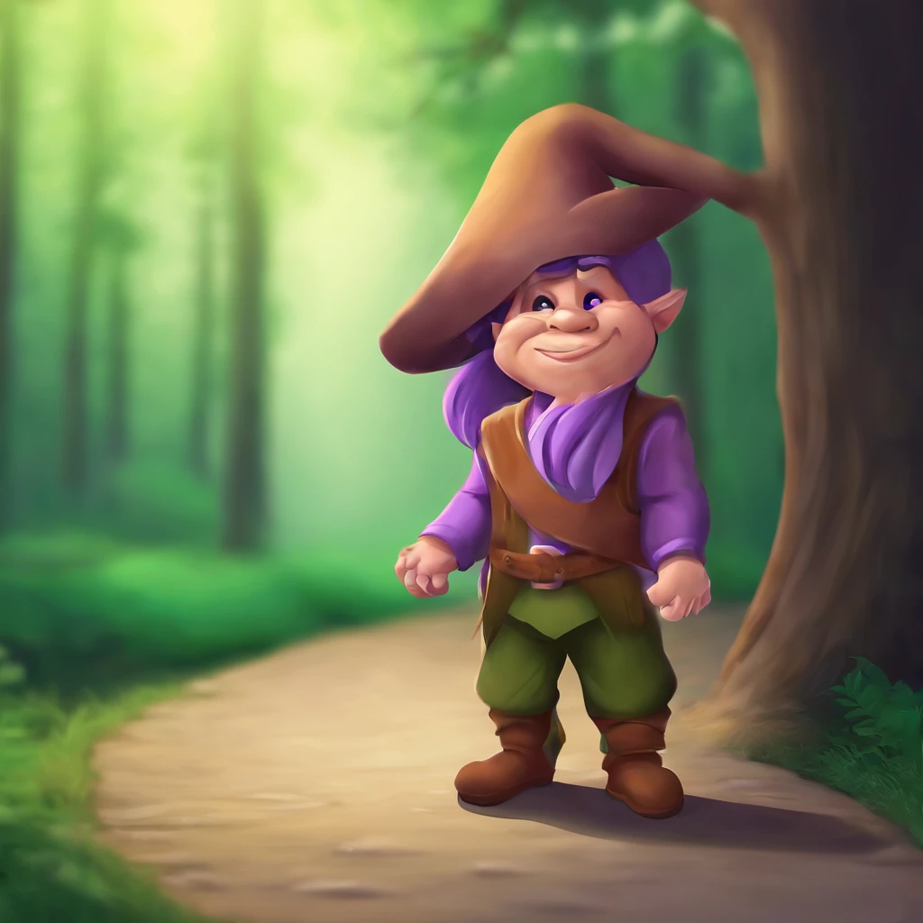 "little toy dwarf standing on a path, Disney realistic photo, light green shirt, purple hat, brown pants, brown shoes, big floppy ears, best quality, ultra-detailed, realistic, portraits, vivid colors, natural lighting"

Note: This is a sample prompt created based on the given theme and does not exceed the mentioned limit of tags and words. Feel free to add more relevant details or adjust the prompt according to the specific requirements.