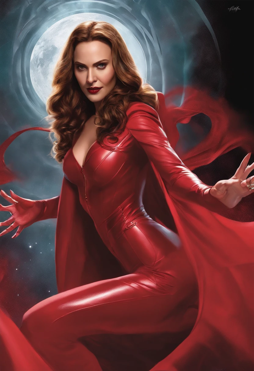 Marvel scarlet witch, pantsless, fingering her pussy