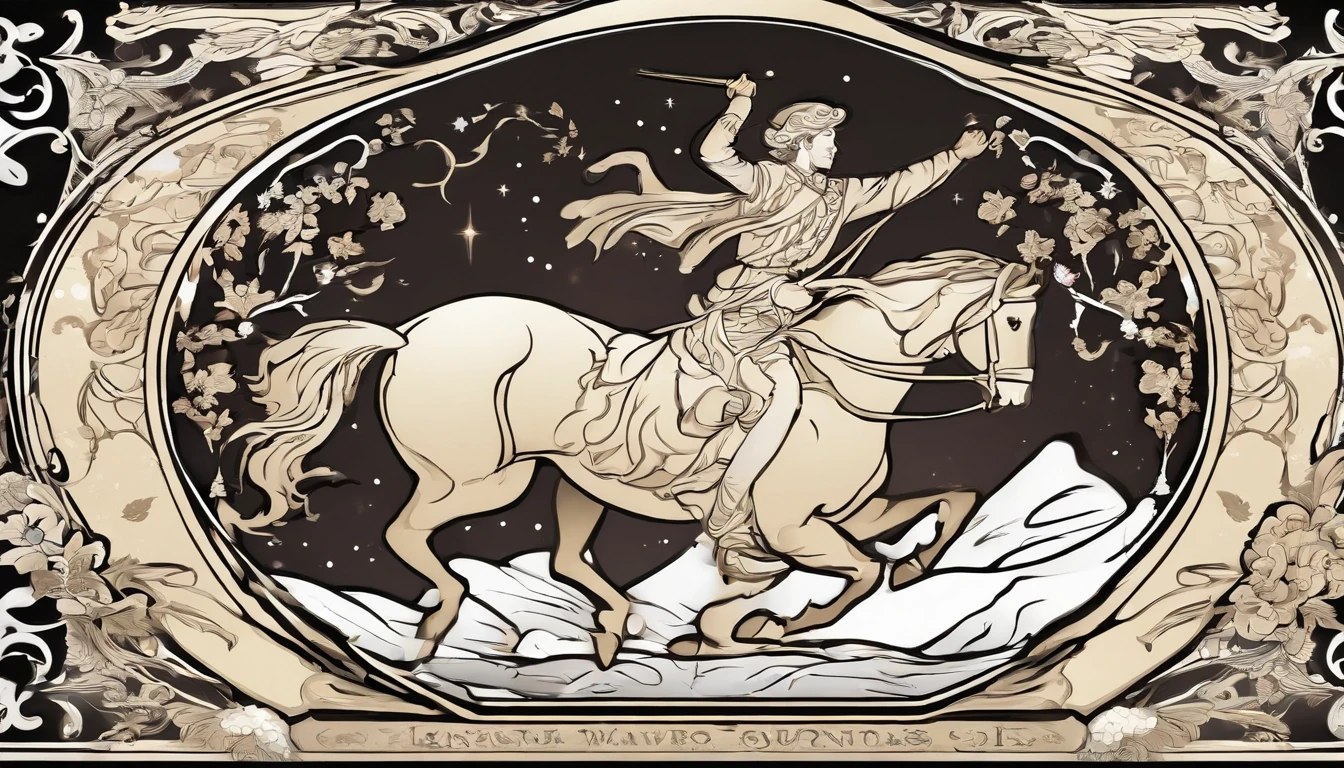 A young man rides a horse in the snow, high-quality face