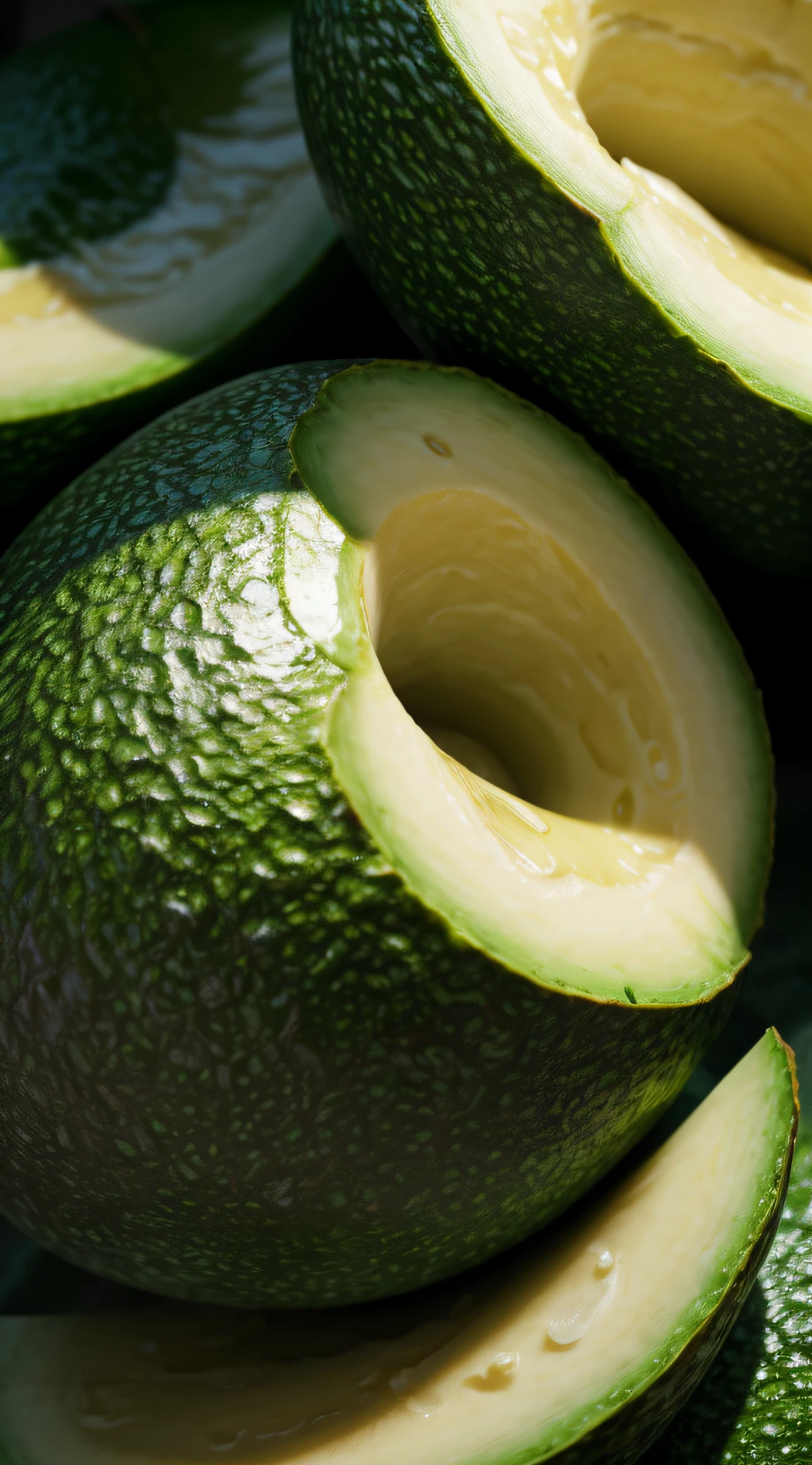 "Experience the creamy texture and vibrant green hues of a perfectly ripe avocado, rendered in stunning 4k resolution."