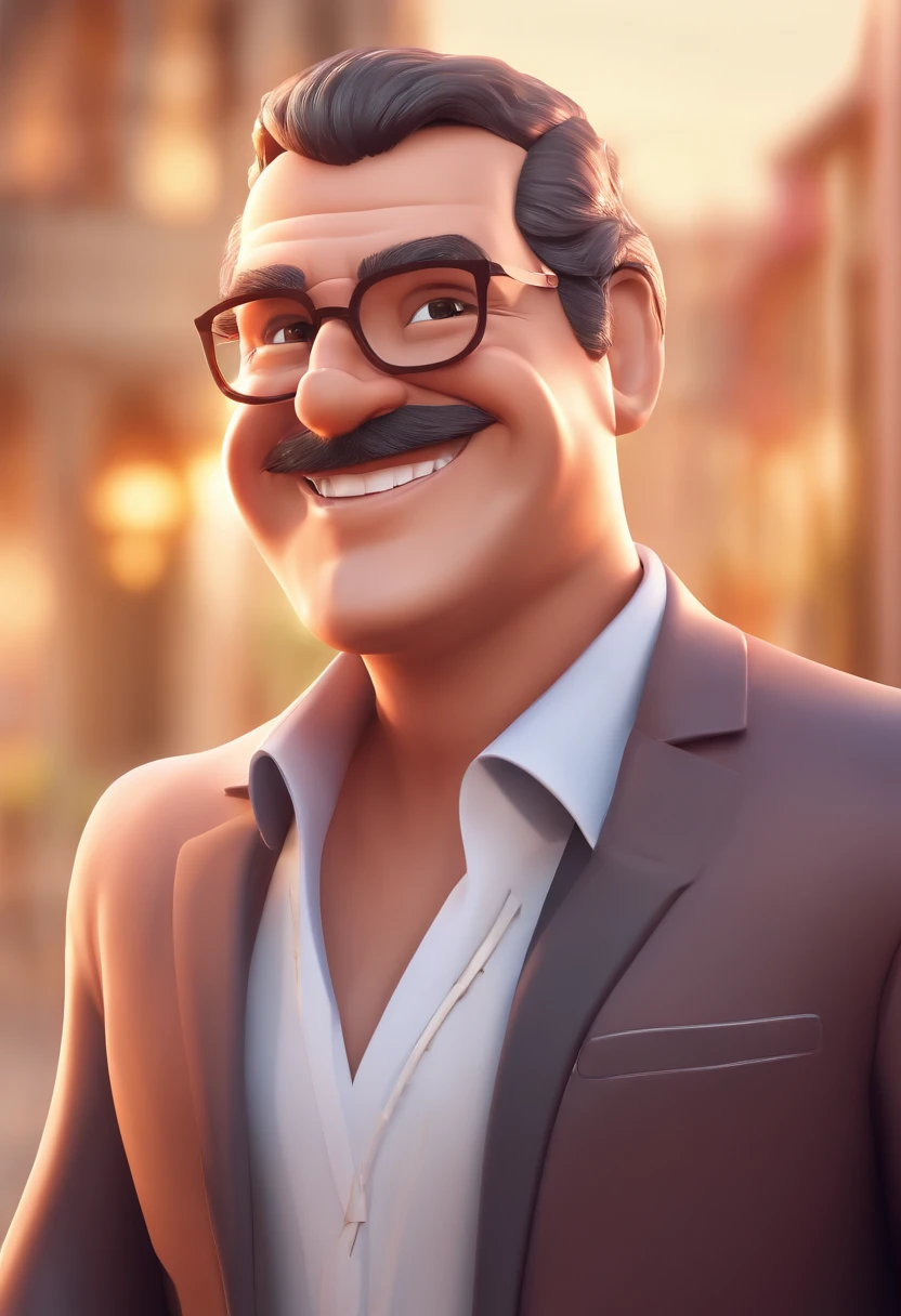 Smiling Man Illustration, sorriso insano, Homem de pele marrom com um sorriso gigante, happily smiling at the camera, sorriso atrevido, he's smiling, sorriso muito grande, Macho sorridente, foto de perfil headshot, rindo sorriso enorme, desenhando no estilo de Arte 3D, c4d, fundo de cor branco puro, estilo disney, estilo pixar render ilustracao Super Detalhe, 8k