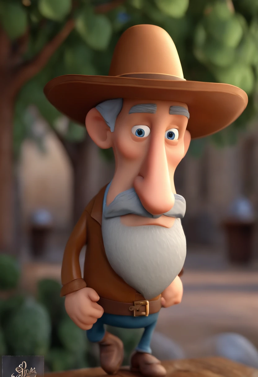 Cartoon character of a wise Jewish man living in Jerusalem,  estudiante del talud,  consejero del pueblo, con barba y sombrero, animation character, stylized character, Rendering animation styles, 3D estilizado, Arnold Maya render, 3D render estilizado, Toon renderizar keyshot, Personaje 3D, Personaje 3D, Renderizado 3D estilizado, Renderizado de 3 caracteres D, Personaje de dibujos animados, Personaje de primer plano, Pose del personaje,  (estilo pixar) (Pieza maestra:1.2) (Bokeh) (La mejor calidad) (Piel detallada) (Textura detallada) (8k) (arcilla) (cinematic lighting) (foco nítido