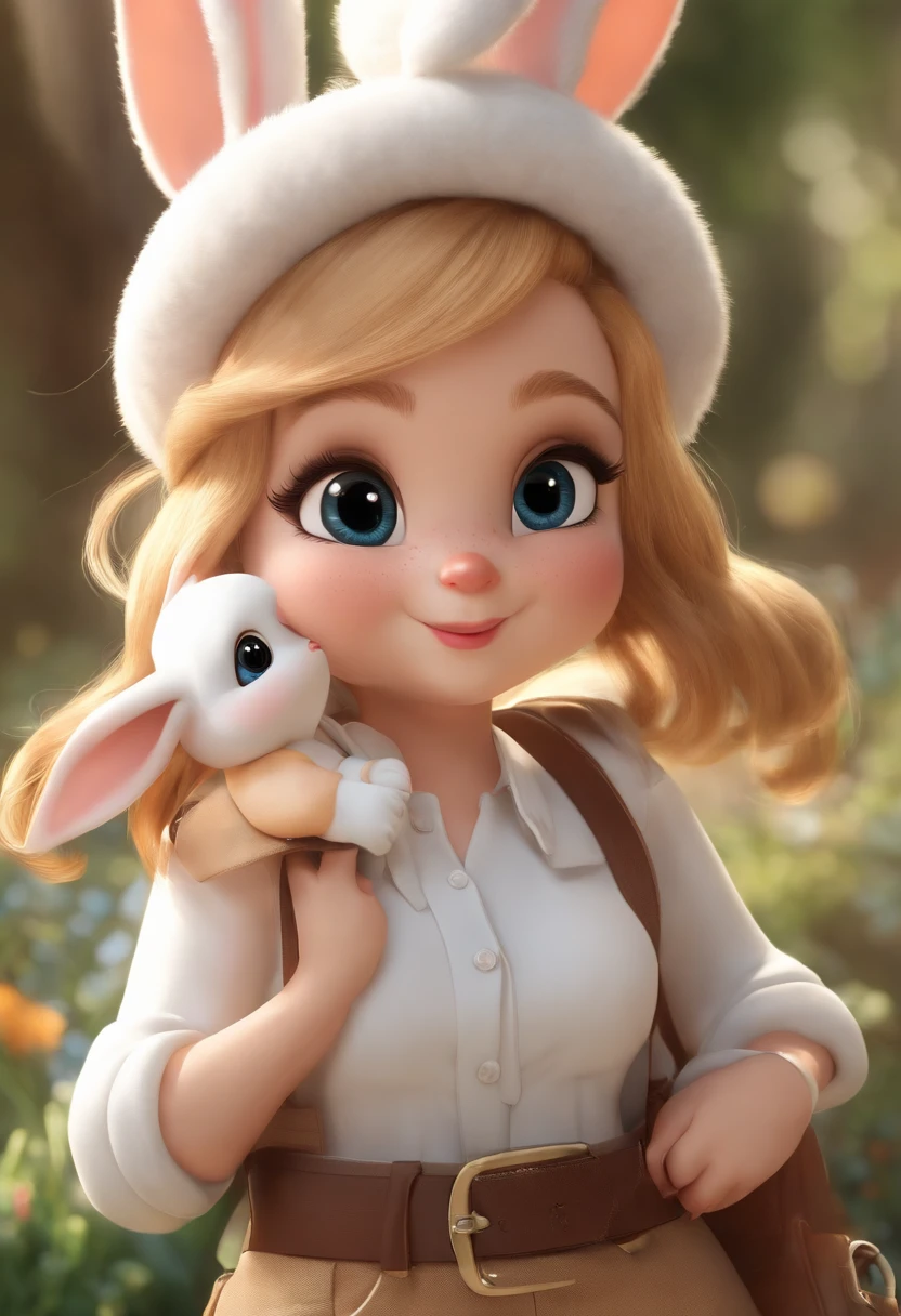 (((Cartoon Character 1.3))),(((Smoking))),(((A cute bunny:1.4))),,The rabbit wears a speckled vest,Denim shorts on the bottom,Naughty expression,HD Real,Black eyes,Flying figure,HD picture,Sony SLR lens,Shoot at medium distance,Soft lighting,tmasterpiece
