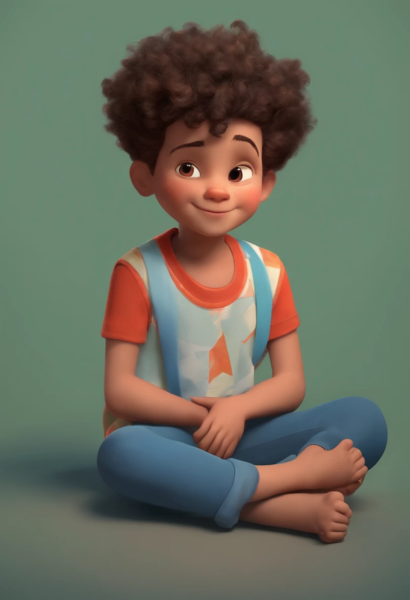 Image of a boy for a story in a YouTube video in Pixar format, He's the  allabester, He's the class leader, He's outgoing, Playful and gets up for a lot of things, cabelo curto