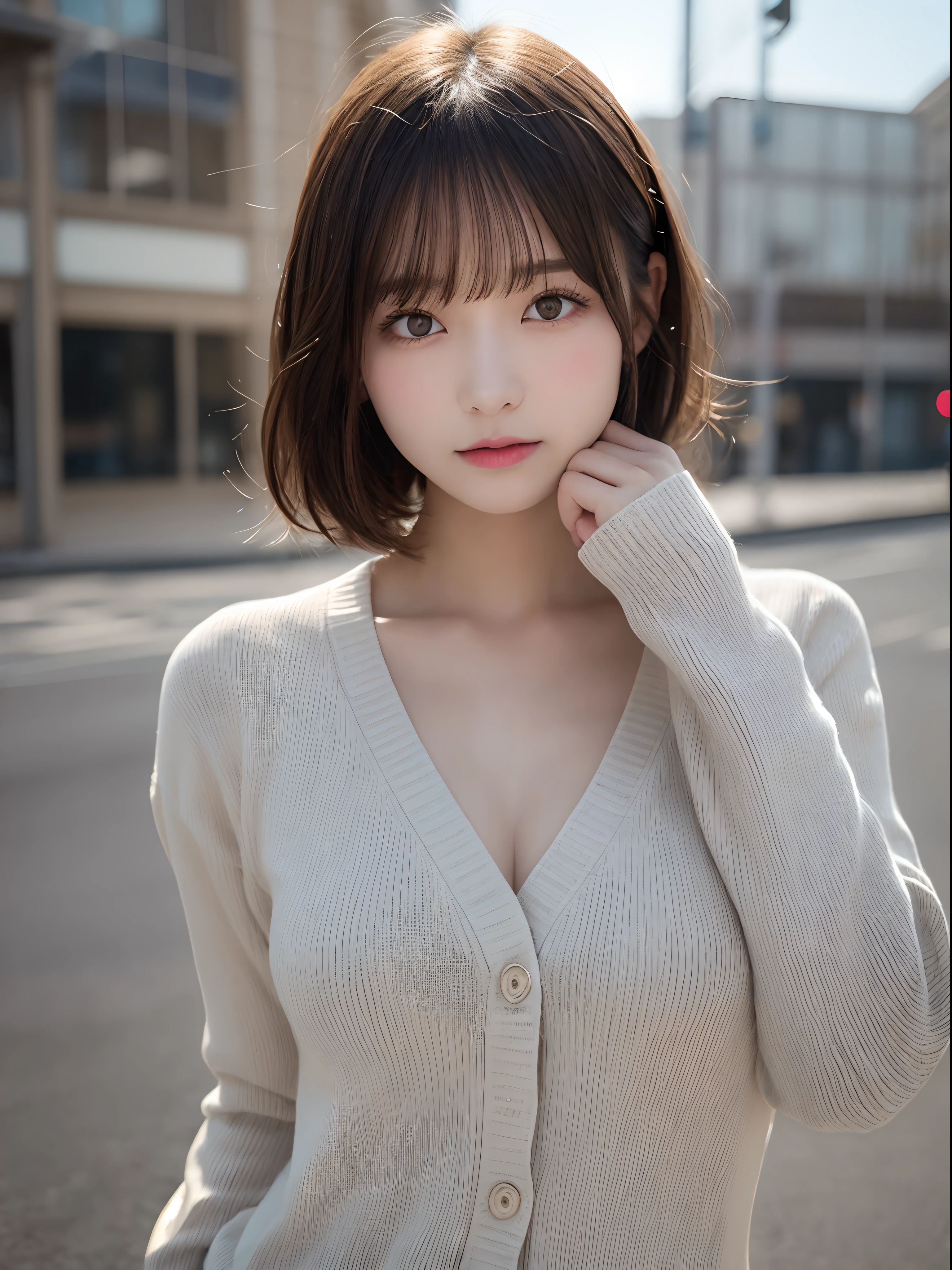 randome pose、mix4、(8K、Raw photography、top-quality、masterpiece:1.45)、(realisitic、Photorealsitic:1.37)、one girls、sixteen years old、cute little、Cityscape、natta、Sateen、Wetty、profetional lighting、photon maping、Radio City、physically-based renderingt、Gradient black hair、medium curly hair、a handsome、girl with、(((large knit off shoulder)))、thin-waist、pale-skinned、top quality photo、hight resolution、1080p、(clearface)、(Detailed face description)、(Detailed hand description)、 (masterpiece), (Exquisite CG), extreme light and shadows, dishevled hair, masterpiece, lush detail, (Fine facial features), (Highest Quality Photos), (masterpiece), (finely eye), Look in front of you, Fine clavicle, (Colossal tits:1.47),