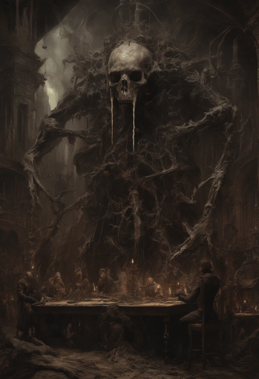 Oil painting by Hieronim Bosch and jean-philip benjamin-constant: far shot blood dripping on the canvas huge giant old ancient demon with victorian steampunk odd machines , sinister by Greg Rutkowski, trending on artstation, sharp focus, studio photo, intricate details, highly detailed, by greg rutkowski, trending on artstation, sharp focus, studio photo, intricate details, highly detailed, by greg rutkowski, trending on artstation, sharp focus, studio photo, intricate details, highly detailed, by greg rutkowski, trending on artstation, sharp focus, studio photo, intricate details, highly detailed, by greg rutkowski, trending on artstation, sharp focus, studio photo, intricate details, highly detailed, by greg rutkowski