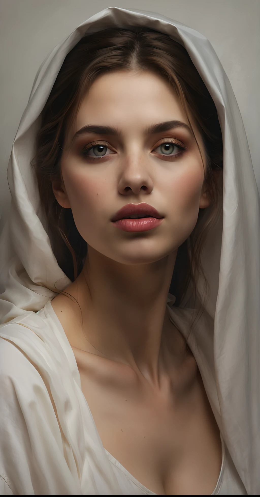 a close up of a woman wearing a white veil and a white dress, soft portrait shot 8 k, portrait of a beautiful model, ultra realistic digital painting, detailed beauty portrait, photo of a beautiful woman, beautiful portrait, very beautiful portrait, beauty portrait, ultra-realistic digital art, beautiful portrait photo, gorgeous face portrait, ultra realistic digital art, beautiful face portrait