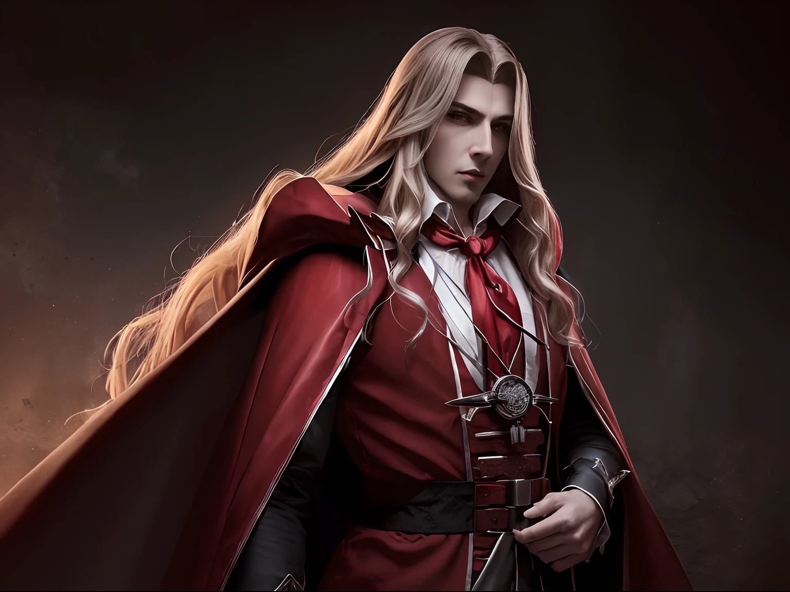 (((dracula )))8k,((from Castlevania)((elegante))(((red cape)))caliente, hermoso,((elegante)),(((viste ropa ajustada )))((tiene una espada)))8k, hiperrealista todo como un motor irreal trazado de rayos render ((estilo humano hiperealista)),(((Empty dark background))). hiperrealista todo como un motor irreal trazado de rayos render estilo humano realista ,(((Empty dark background)))., Suavemente iluminado, Intimo exquisito detalle, foco nítido, intrincadamente detallado, rewarded photography, small-catchlight, bajo contraste, alta nitidez, facial-symmetry, profundidad de campo, cinematic background, Renderizado del motor irreal, Imagen central, dream-like, Suavemente iluminado, intimo, imagen de cuerpo completo ,cuerpo completo, hdri