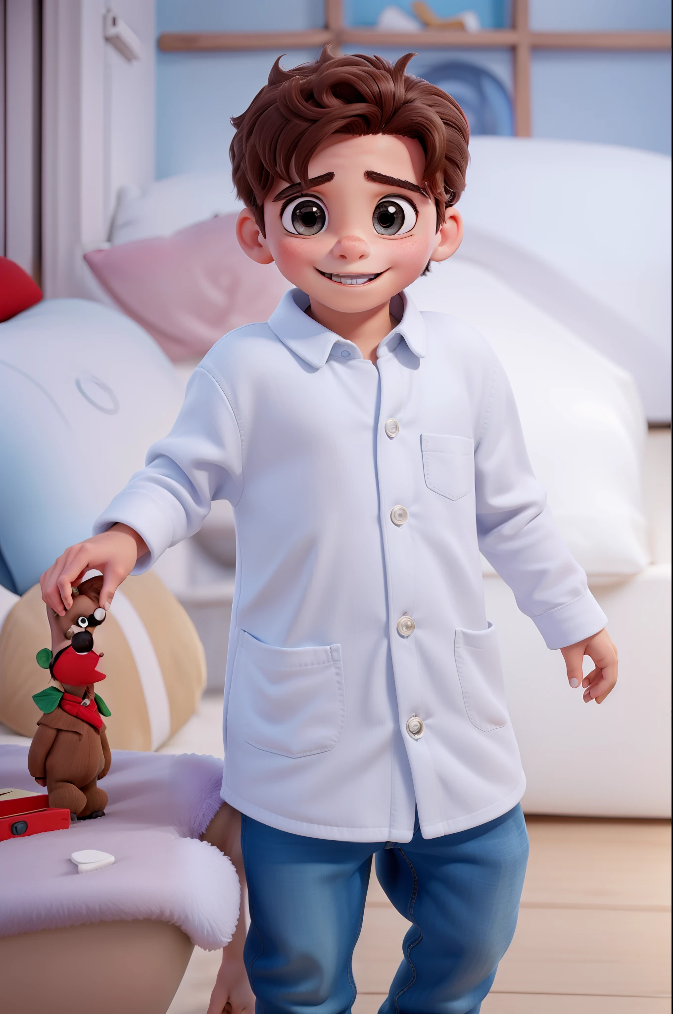 Johnny era um garotinho muito curioso. His little eyes shone with joy and his little heart was always full of enthusiasm