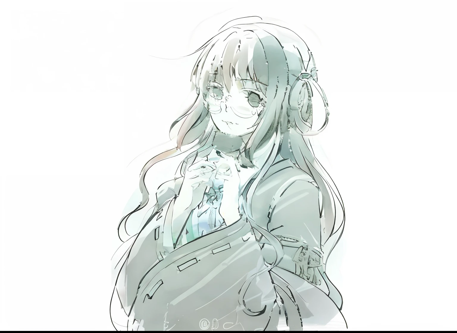 Anime girl with long hair, glasses and holding mobile phone, clean anime outlines, clean lineart, perfect lineart, thick black lineart, thick lineart, linear art, Simple lines of art, beautiful line art, Anime girl with long hair, bold lineart, Line Art - N 9, lineart behance hd, Line art!!, Simple line art