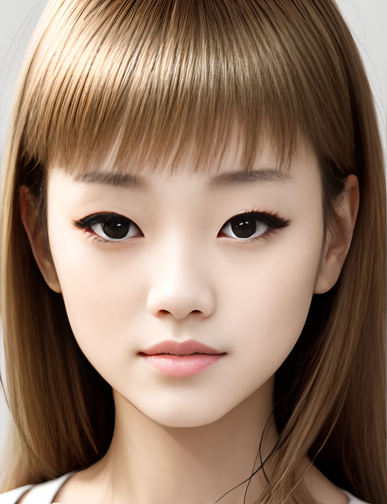 gals、a blond、Trimming face、Juvenile、Chromo-white skin