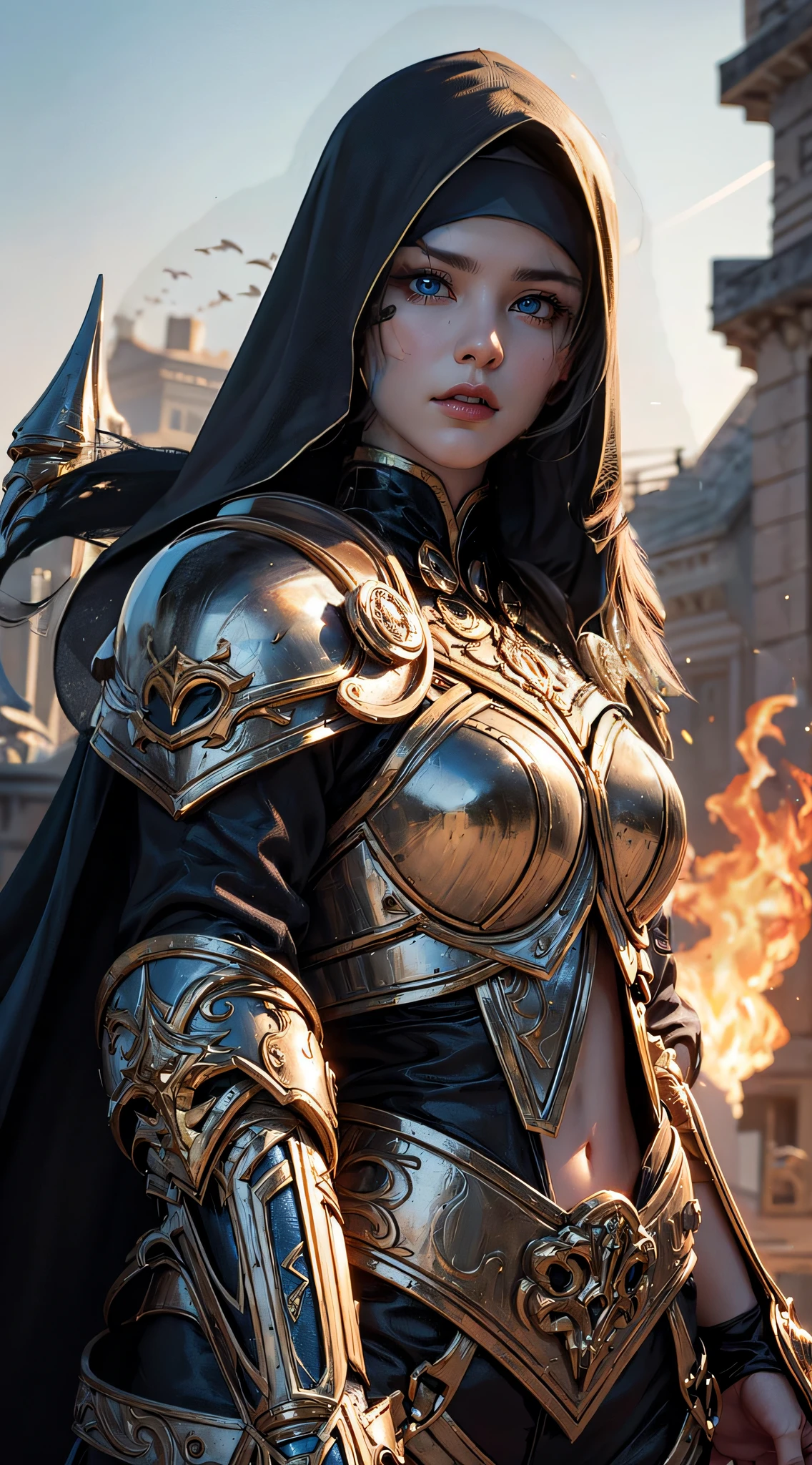 a close up of a woman in armor holding a sword, of a beautiful female knight, beautiful female knight, artgerm detailed, Female knight, fantasy paladin woman, Extremely detailed Artgerm, Artgerm et WLOP, Armor Girl, girl in knight armor, style of raymond swanland, art-style, gorgeous female paladin