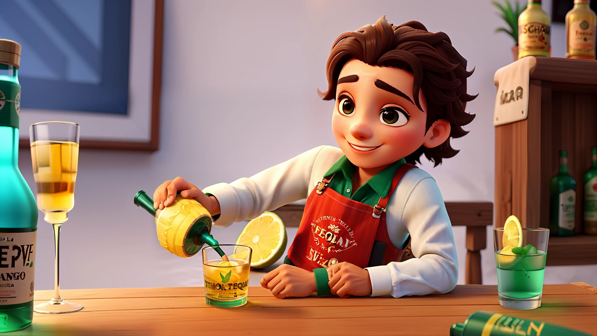 Tequileira dando tequila para uma noive